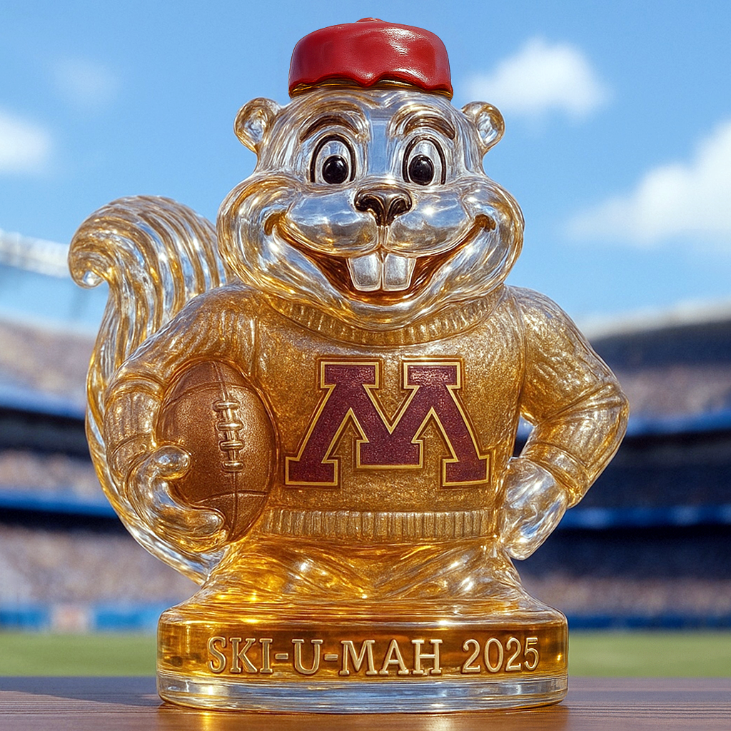 University of Minnesota Goldy Gopher Whiskey Bottle