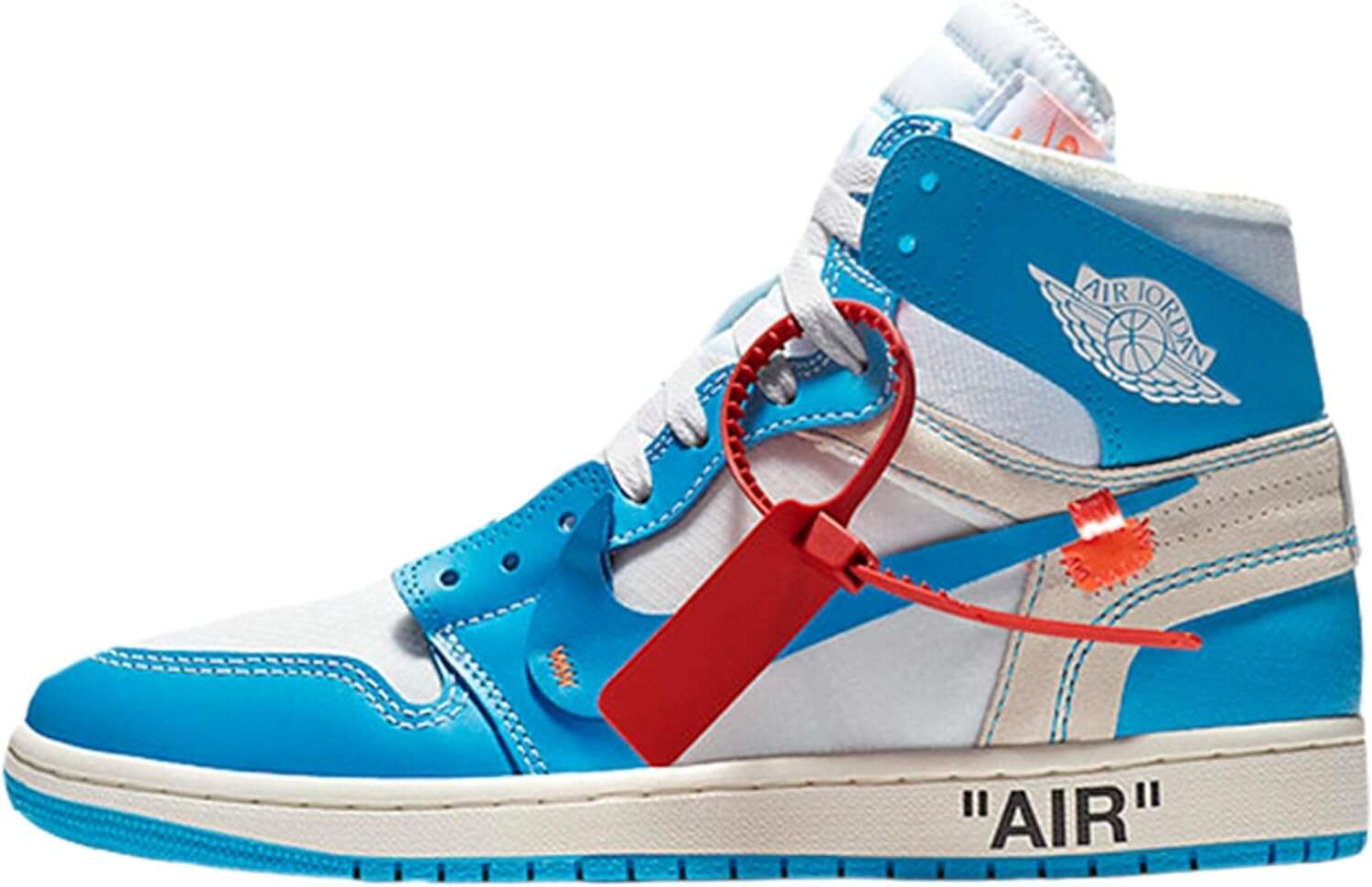 NIKE Mens Air Jordan 1 X Off White NRG UNC White/Dark Powder Blue Leather Size 14