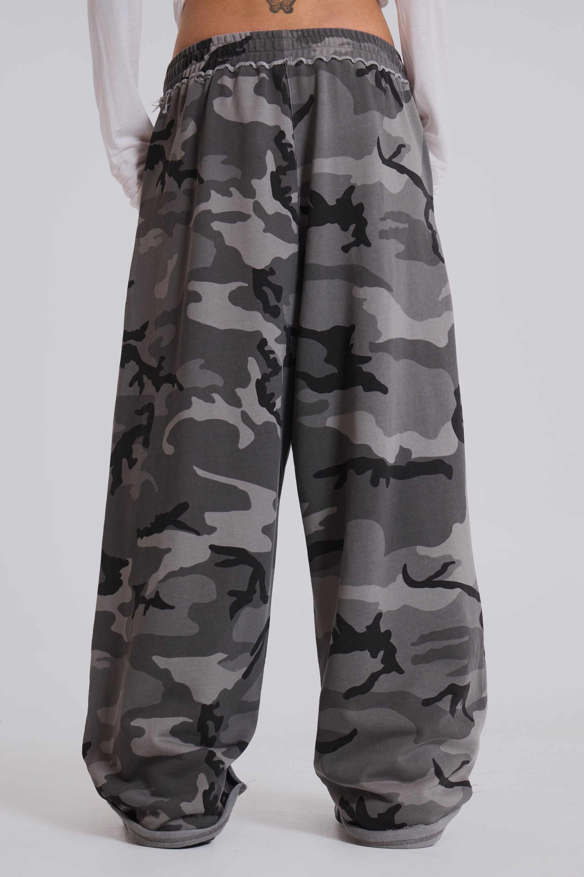 Black Baggy Camo Monster Joggers
