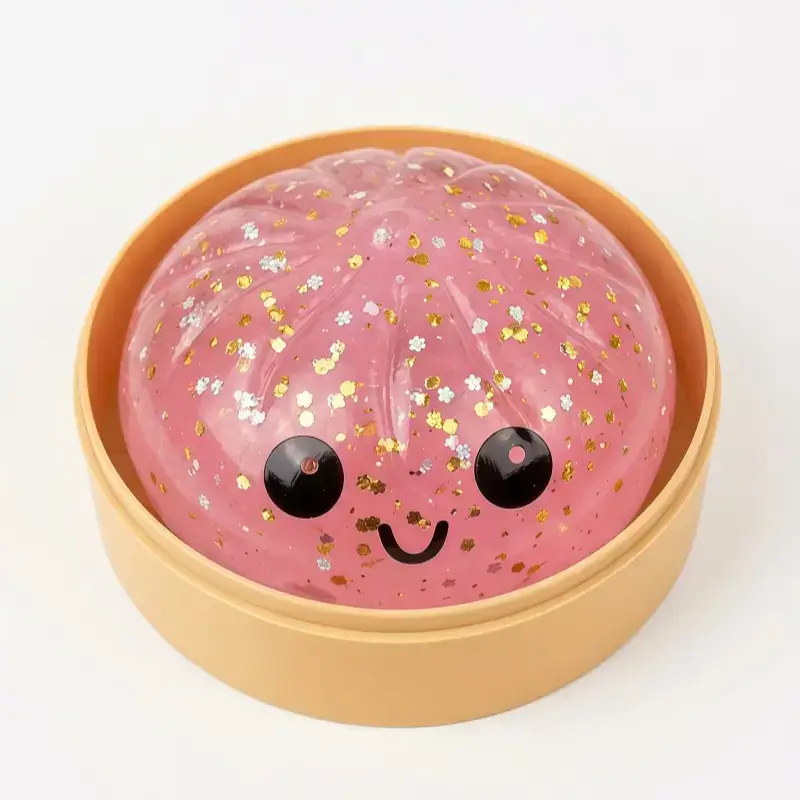 Super Soft Rainbow Dumpling Fidget  Giant Glitter Stress Ball for Anxiety Relief & Decompression | Cute Office Desk Toy & Coworker Gift (1PCS Clear White)