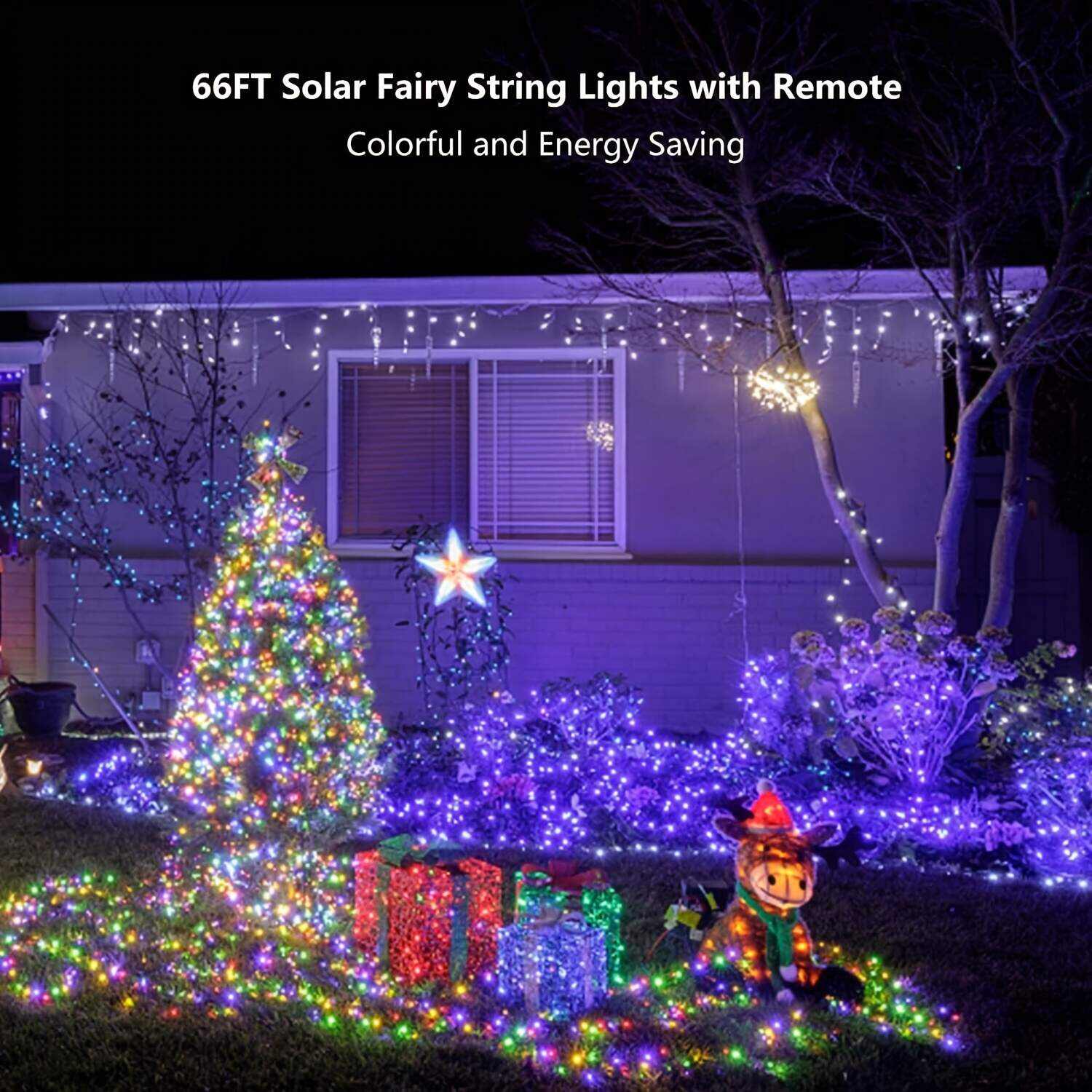 Outdoor Solar String Lights, 164ft 500 Led Solar Powered Fairy Lights With 8 Modes Waterproof Decoration Copper Wire Lights For Patio Yard Trees Christmas Wedding Party