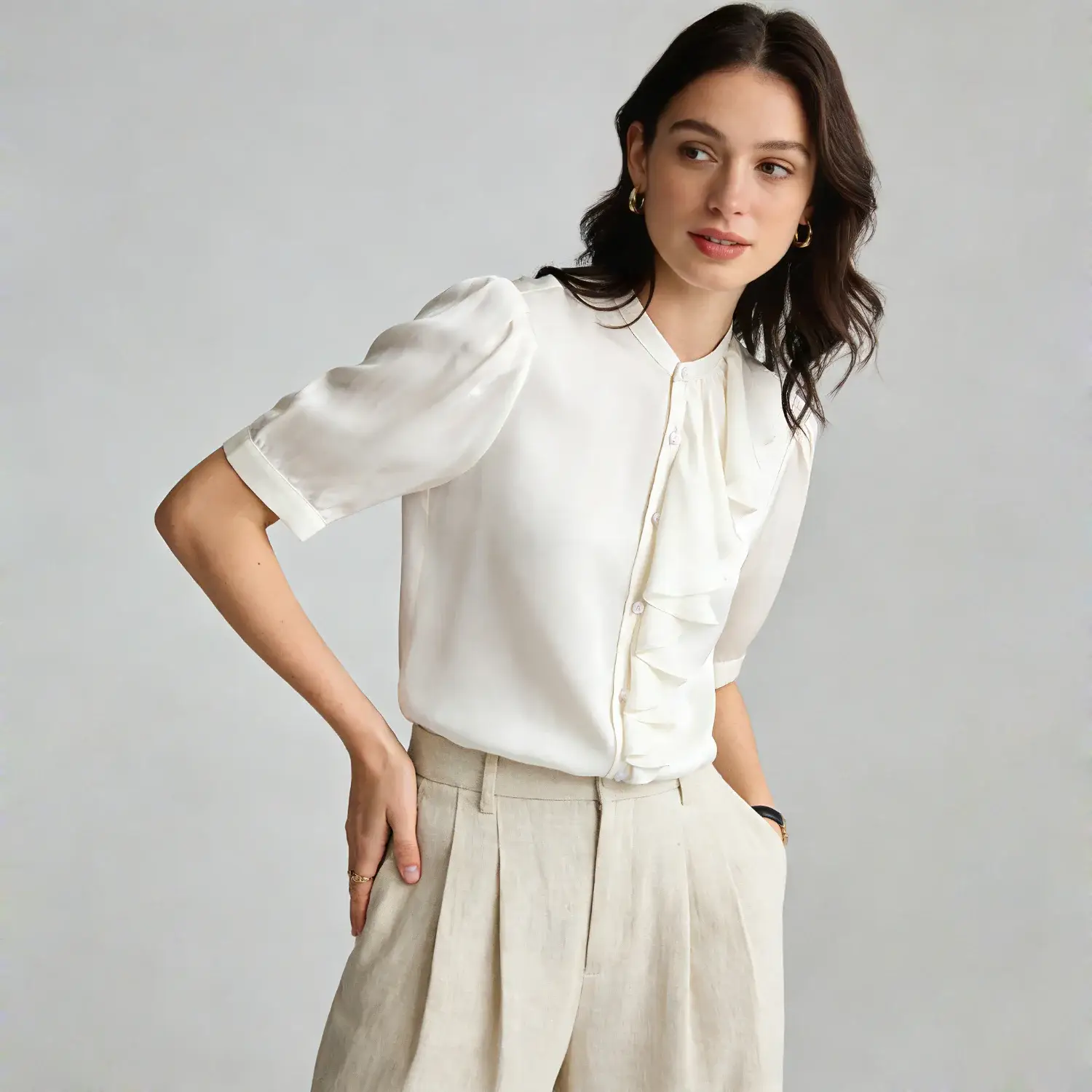 Summer Chic Silk Shirt for Women