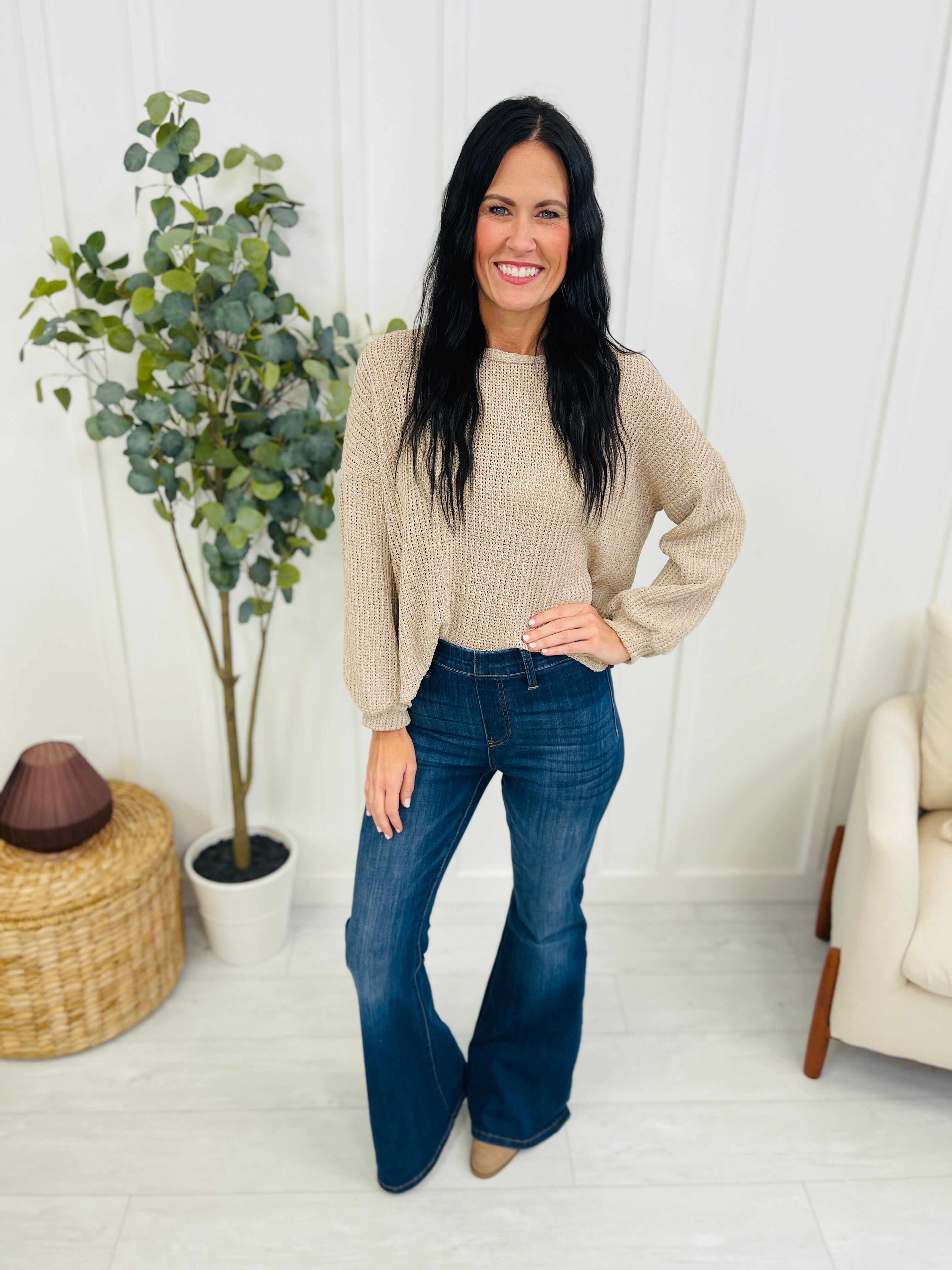 REG/CURVY Dream On Pull On Flare Jeans