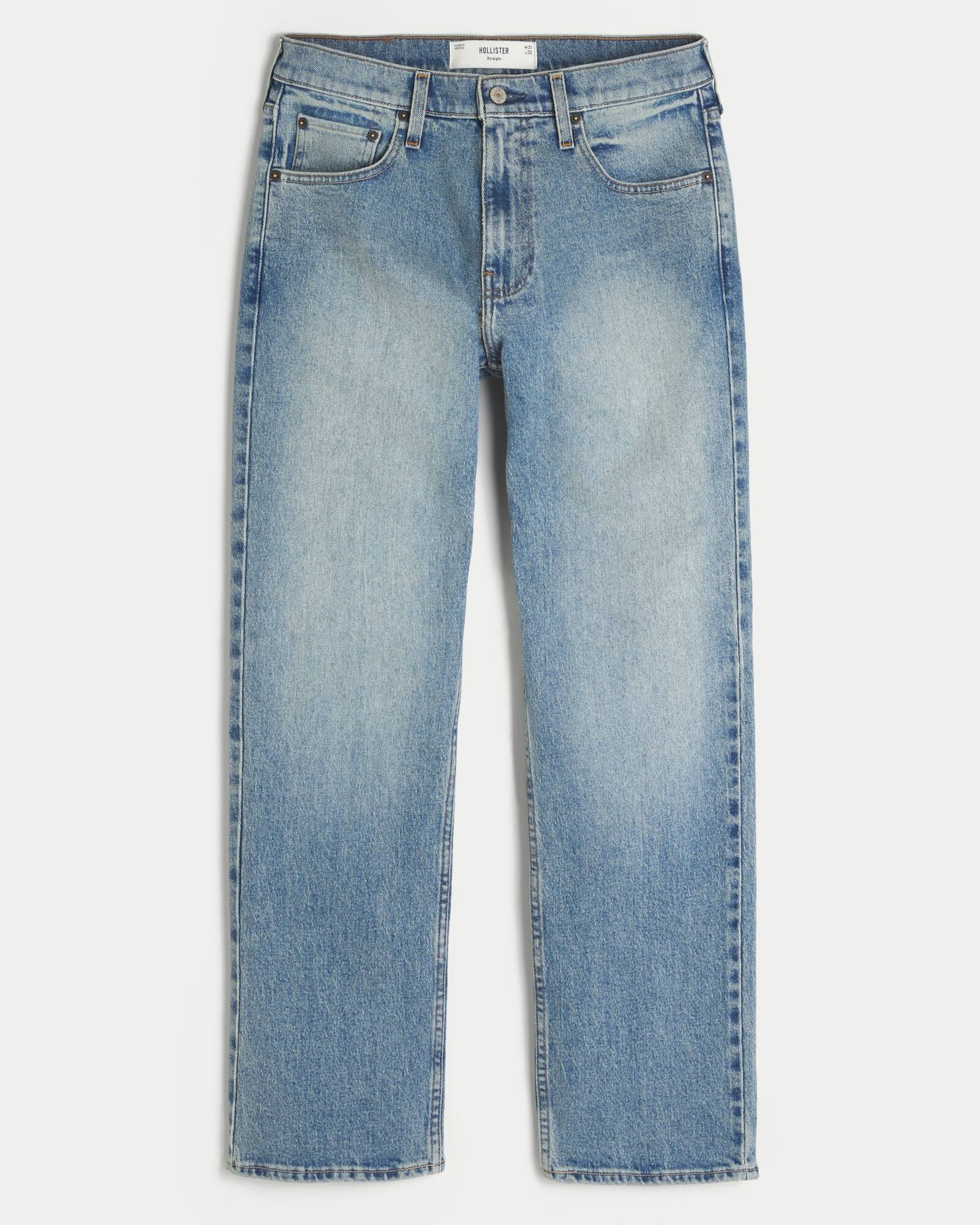 Light Wash Straight Jeans