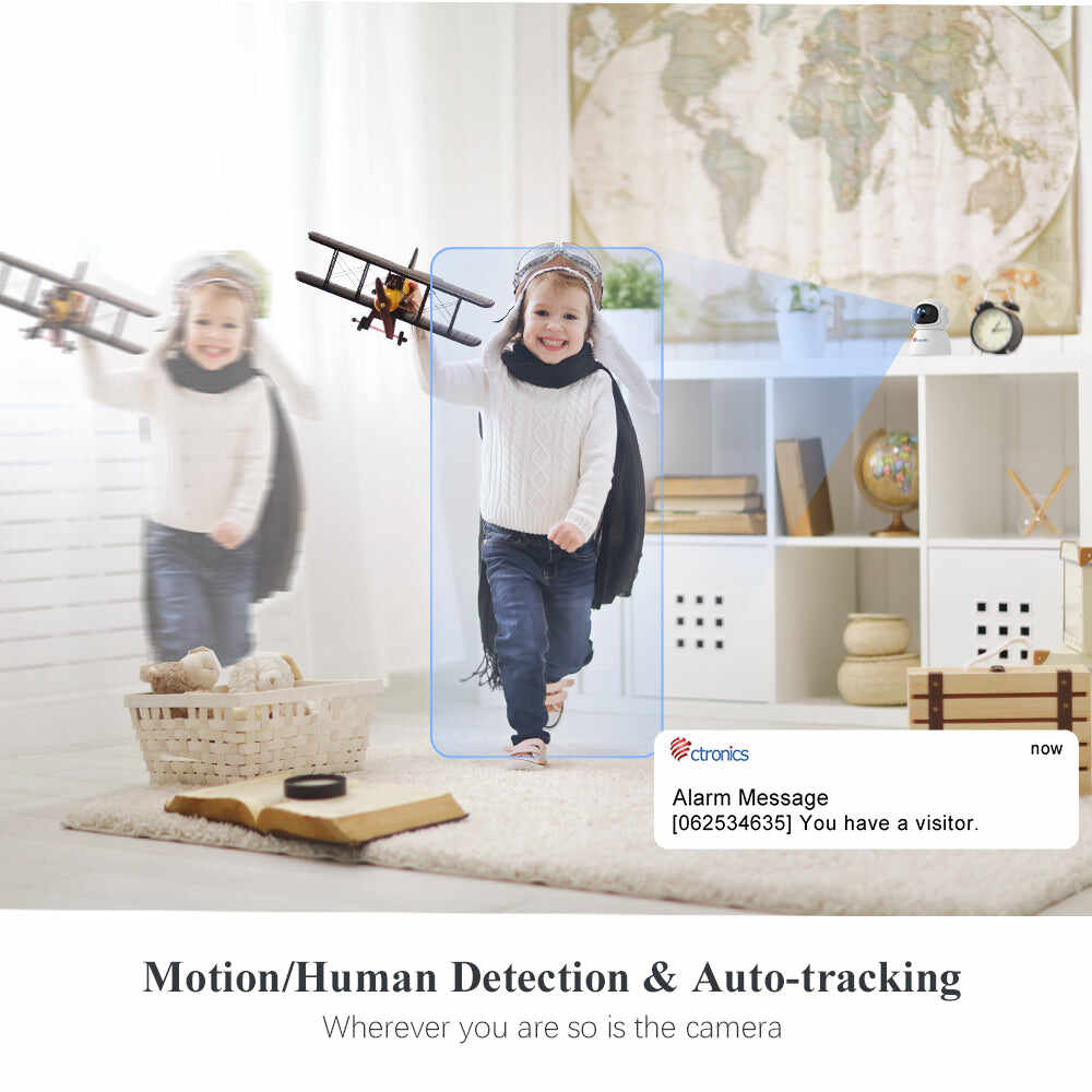 5MP PTZ Indoor Security Camera Ctronics CCTV WiFi Surveillance Camera with Auto Tracking