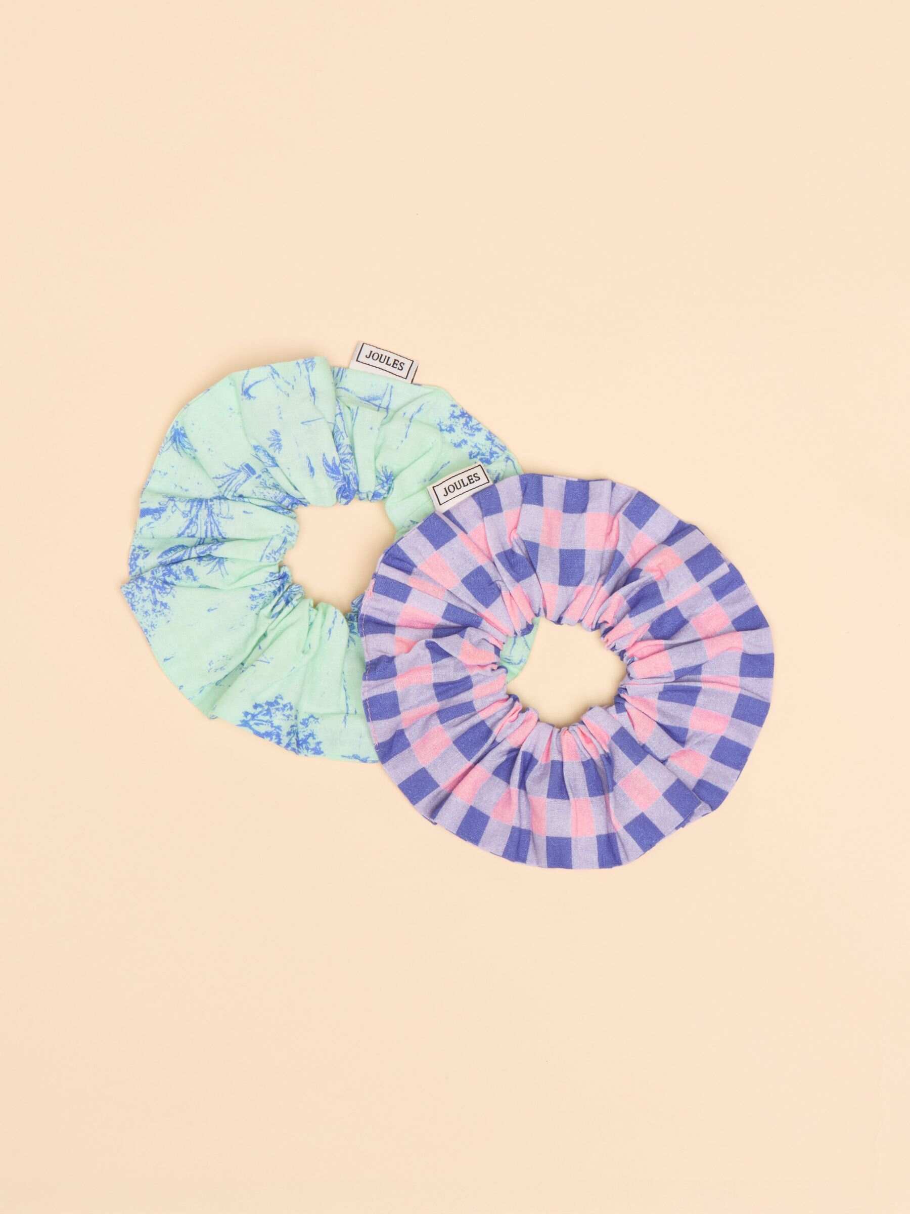 Annika Green/Pink Pack of Two Scrunchies