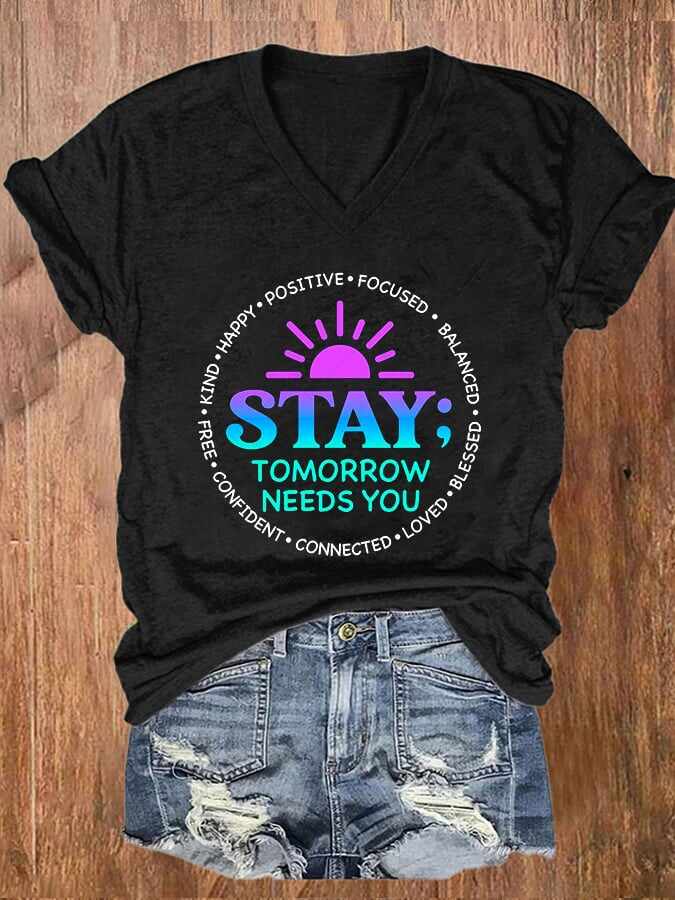 Women's Mental Health Awareness Print T-Shirt