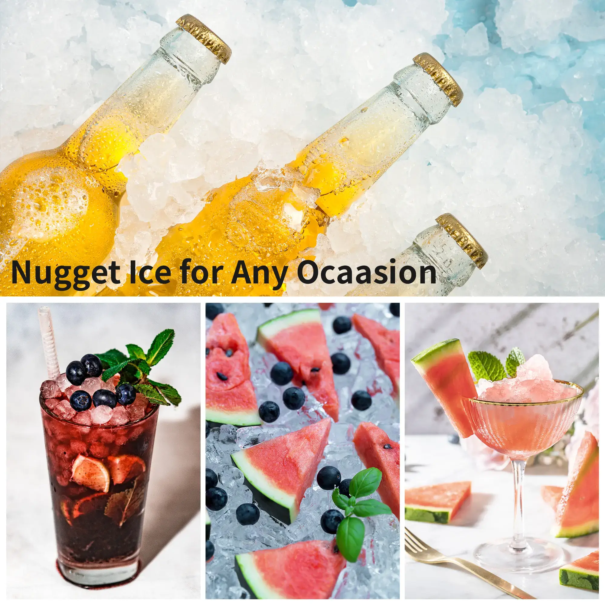 Nugget Ice Maker Countertop, 35Lbs/24H&44Lbs/24H Pebble Ice Maker Machine, Self-Cleaning Pellet Ice Machine with Ice Scoop&basket, Sonic Countertop Ice Machine for Home/Kitchen/Office(Black)