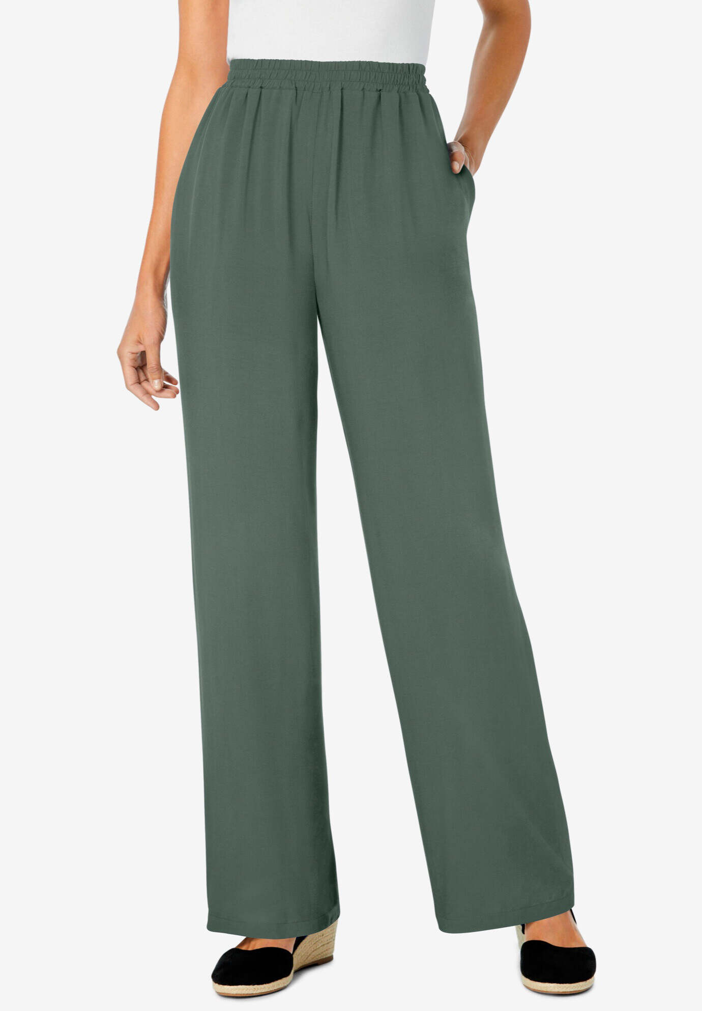 Pull-On Elastic Waist Soft Pants