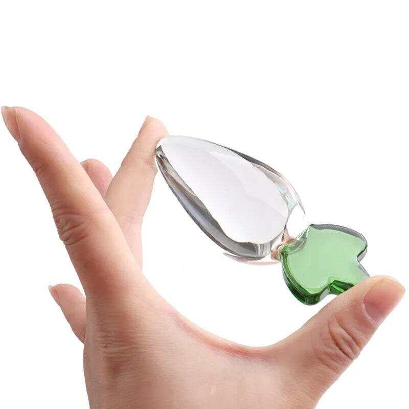 Radish Crystal Glass Dildo - Unique Design for Anal & Vaginal Play