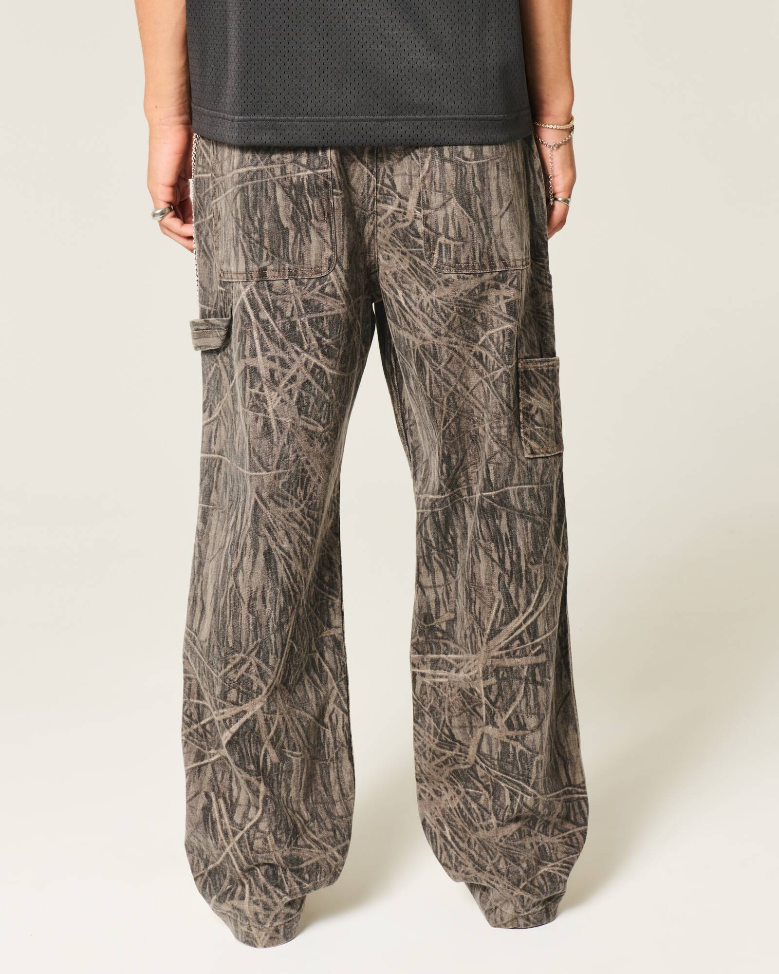 Railroad Stripe Baggy Painter Jeans