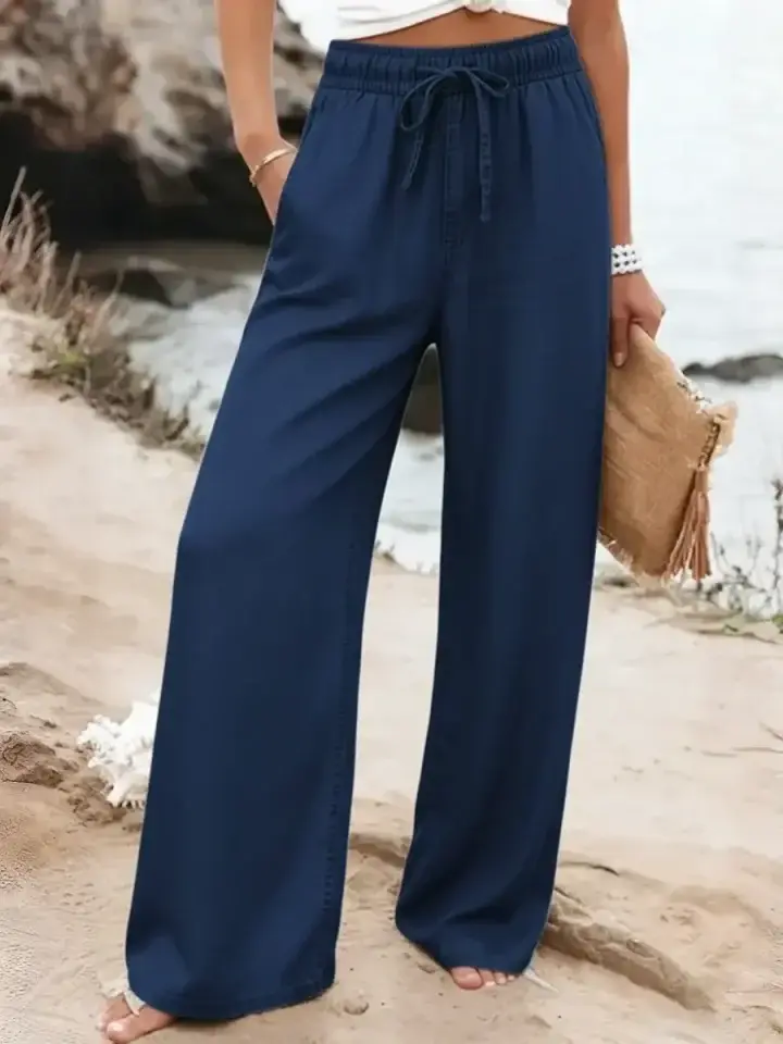 🔥Summer Arrivals🌟Women's Casual Tencel And Cotton Wide-leg Pants