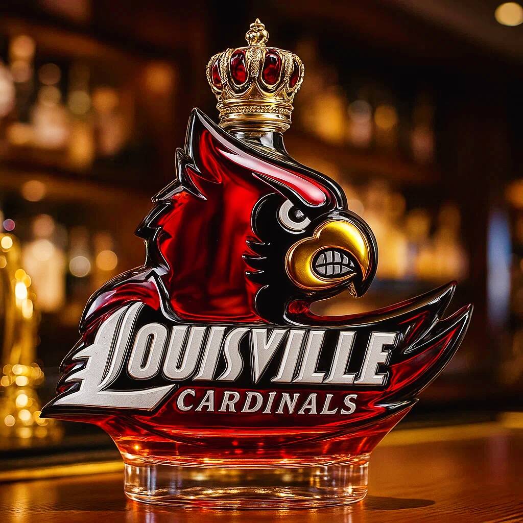 Louisville Cardinals Whiskey Bottle