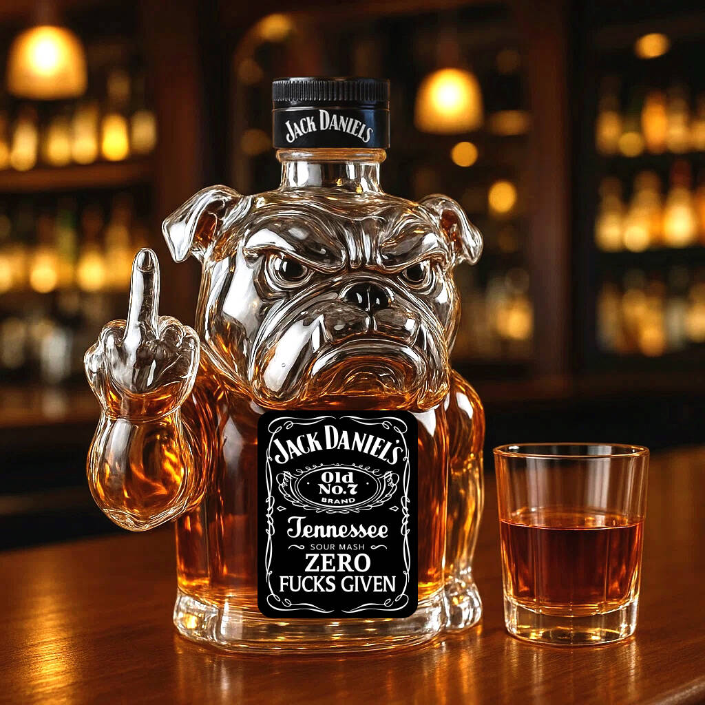 Swear Bulldog Whiskey Bottle