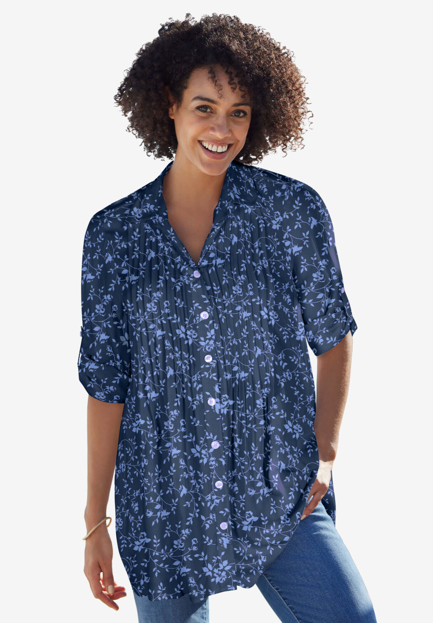 Pintucked Tunic Blouse