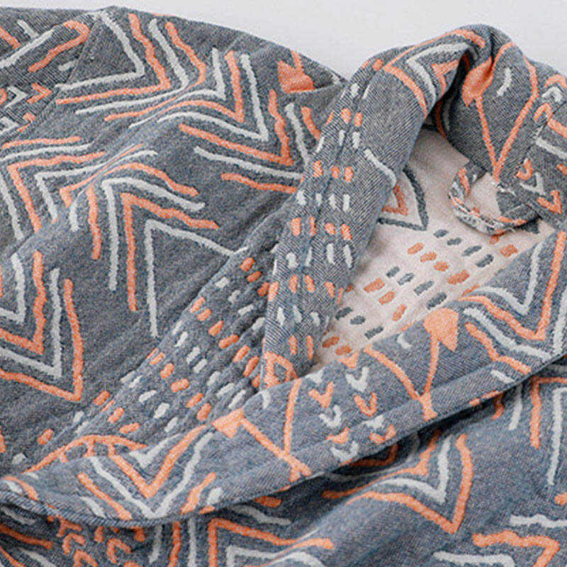 Cotton Striped Bathrobe V-Neck Sleepwear