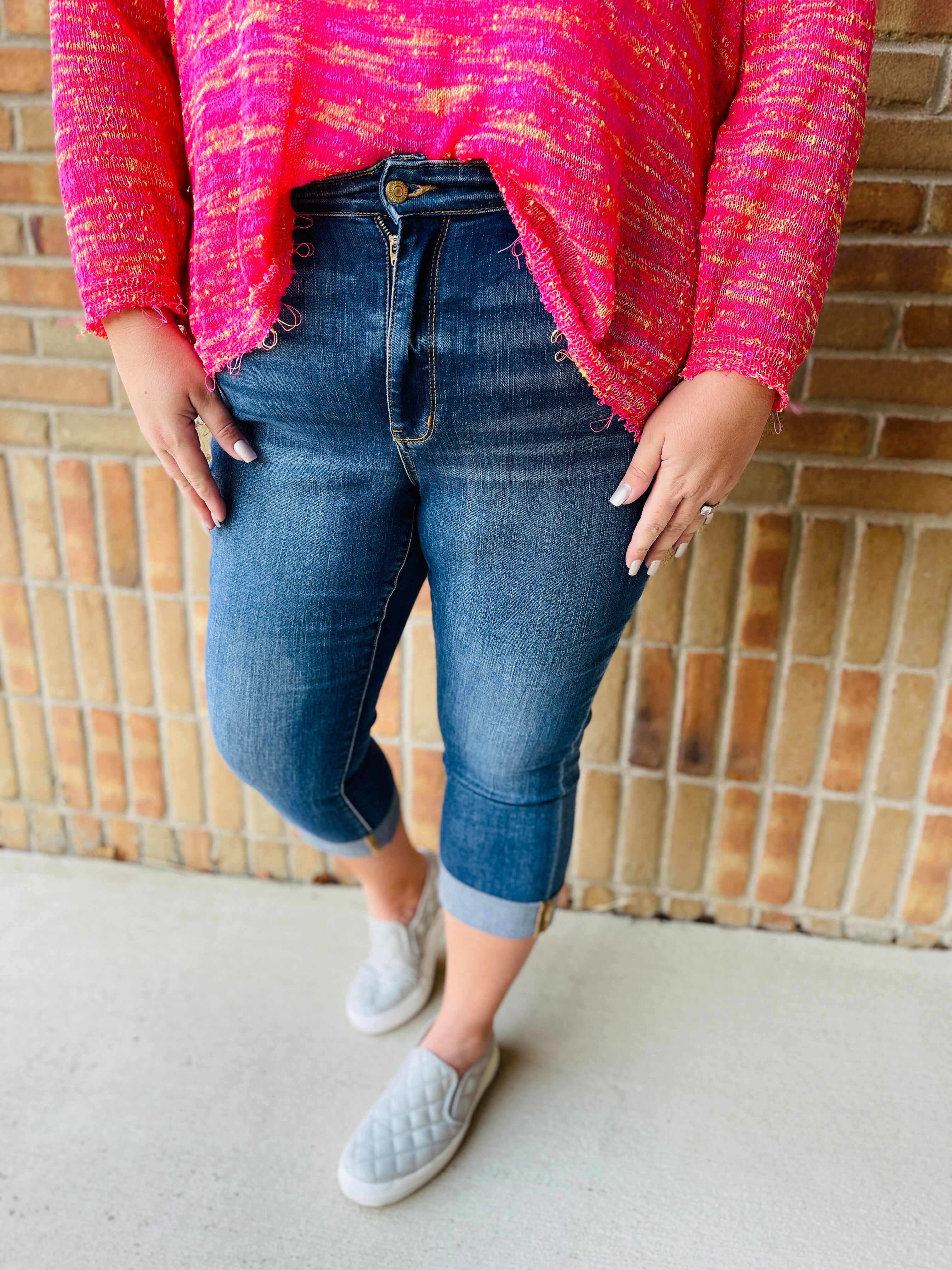 PLUS/REG Two in One Cuff This Way Skinny Jean / Capri
