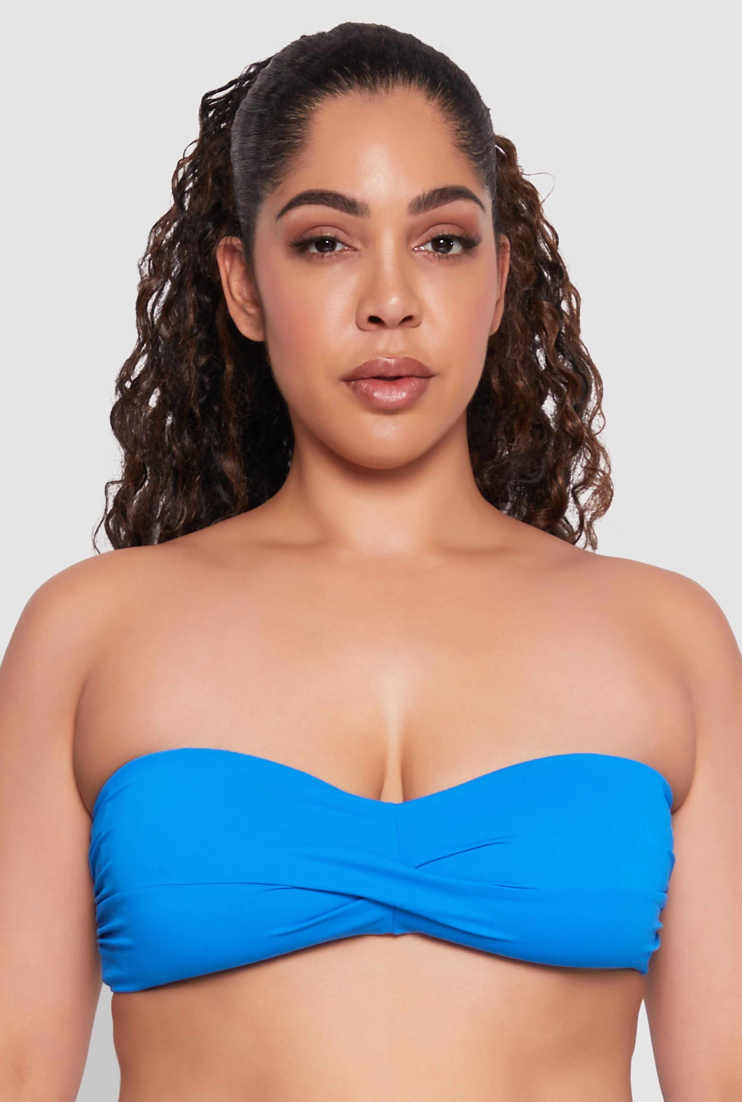 Plus Size Convertible Twist Front Swim Bikini Top