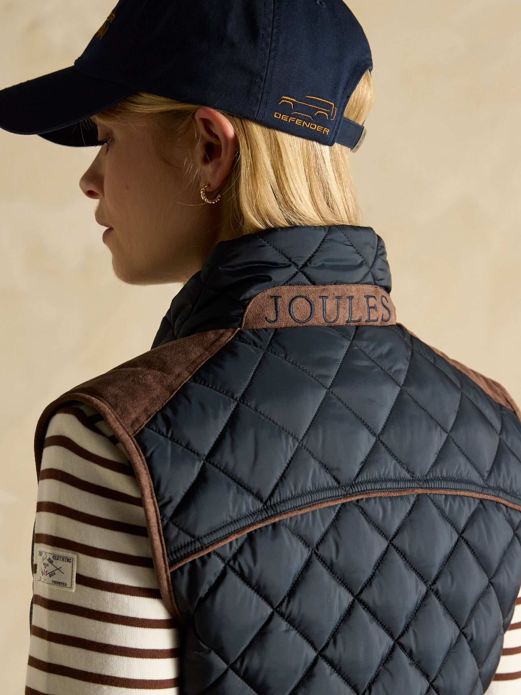 Official Bramham Navy Showerproof Diamond Quilted Gilet