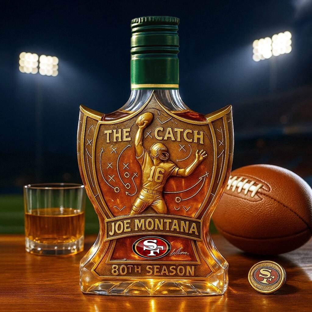 JOE MONTANA · THE CATCH — 49ers 80th Anniversary Collector’s Bottle