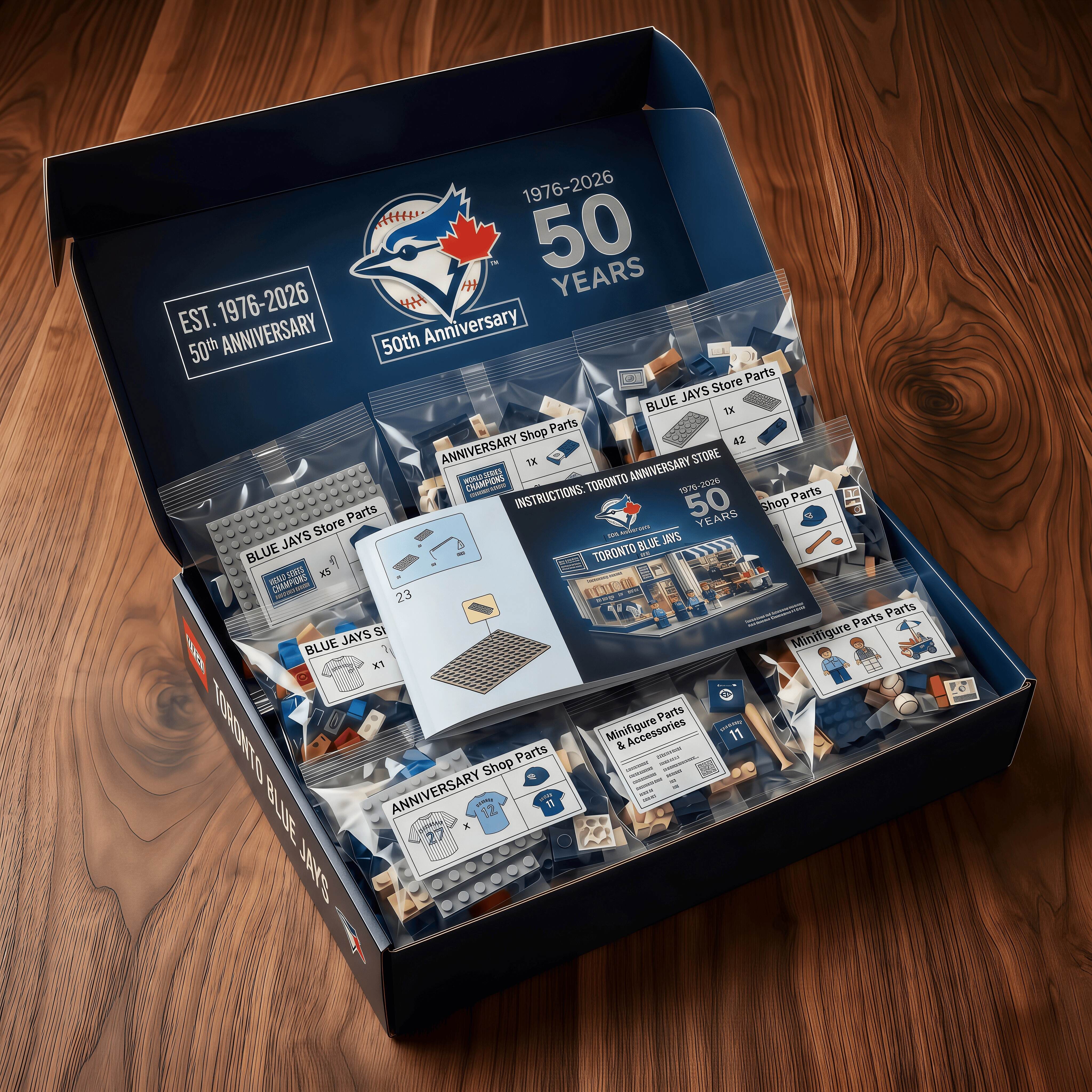 Toronto Blue Jays 50th Anniversary Building Block Set