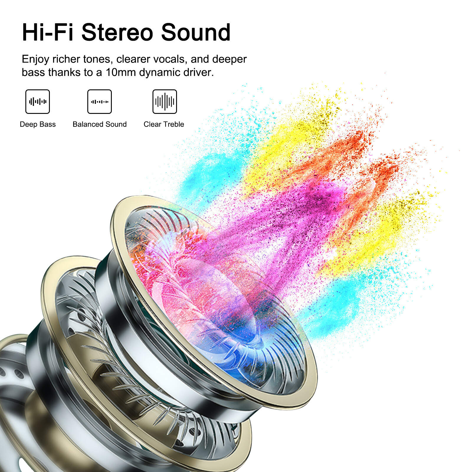 TONSTEP Wireless Noise-cancelling Hi-Fi Stereo Sound Earbuds 5.3