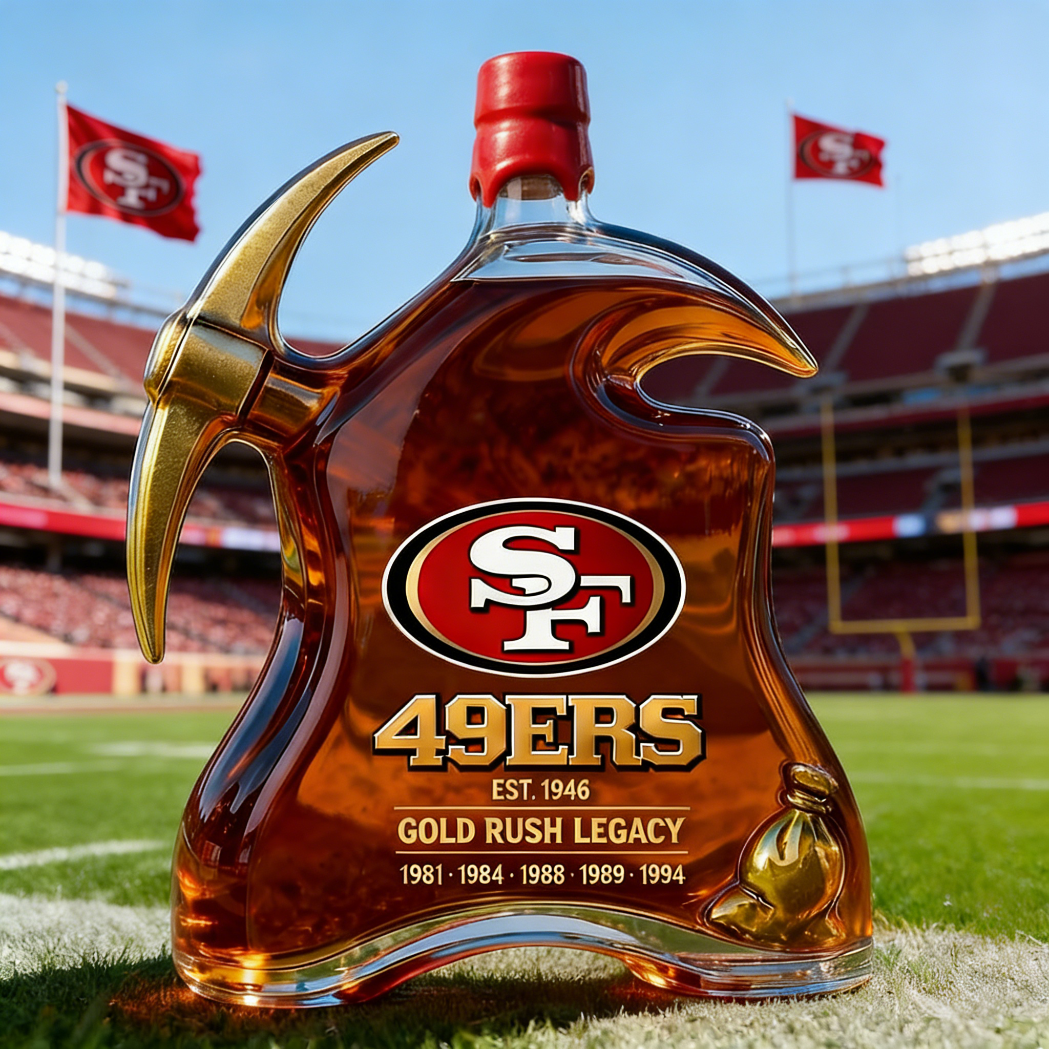 San Francisco 49ers Limited-Edition Whiskey Bottle