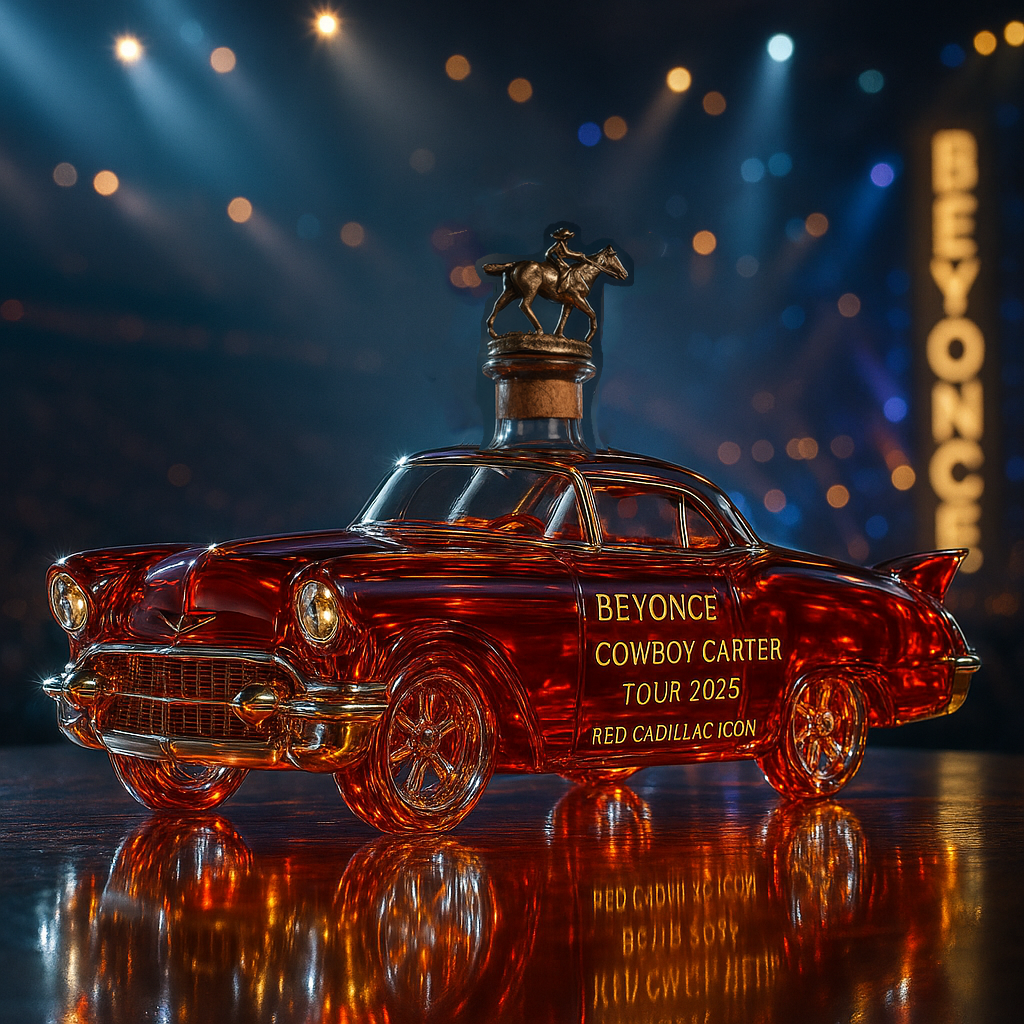 2025 Cowboy Carter Tour Red Cadillac Whiskey Bottle
