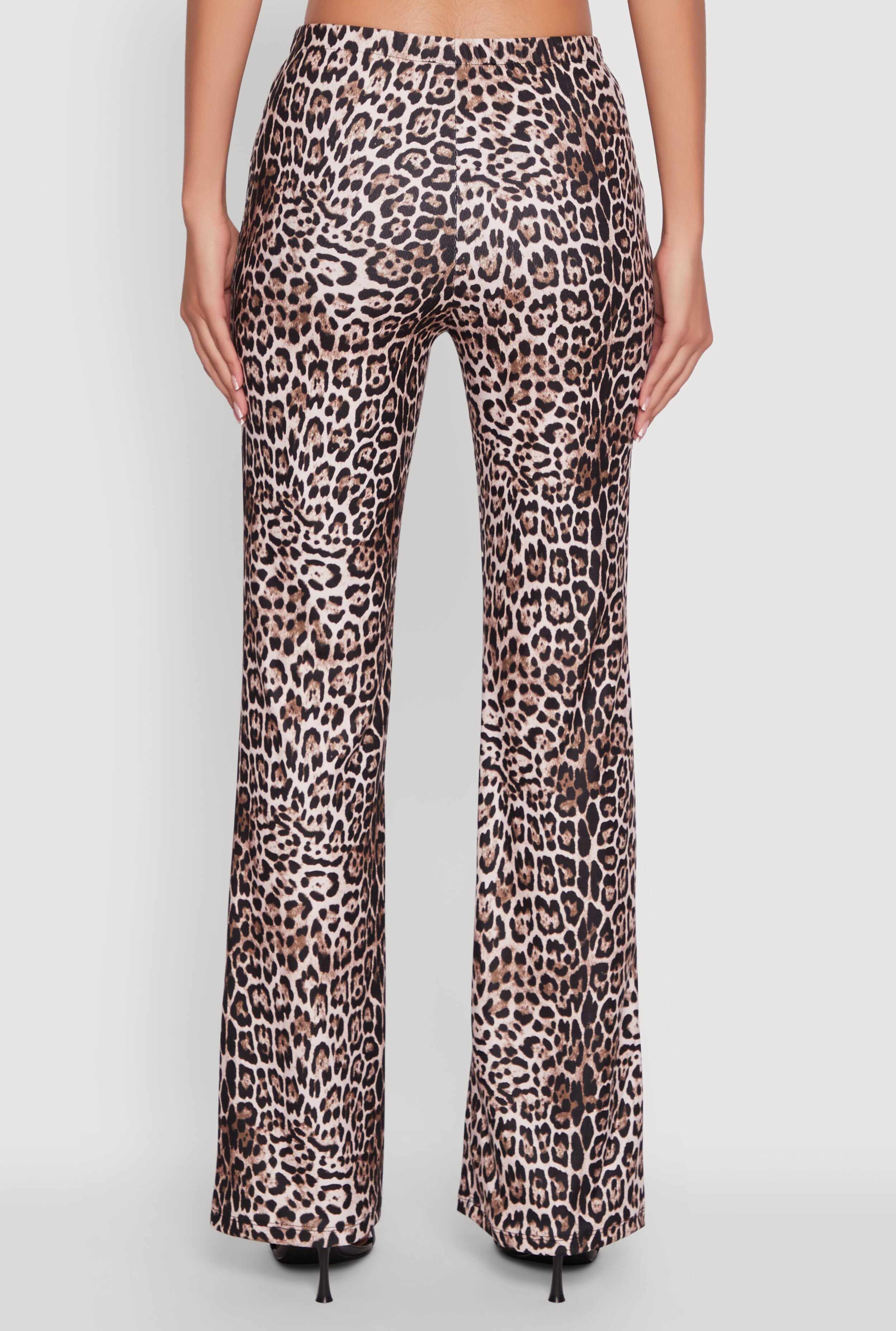 Haute Monde Jaguar Print Flared Pants