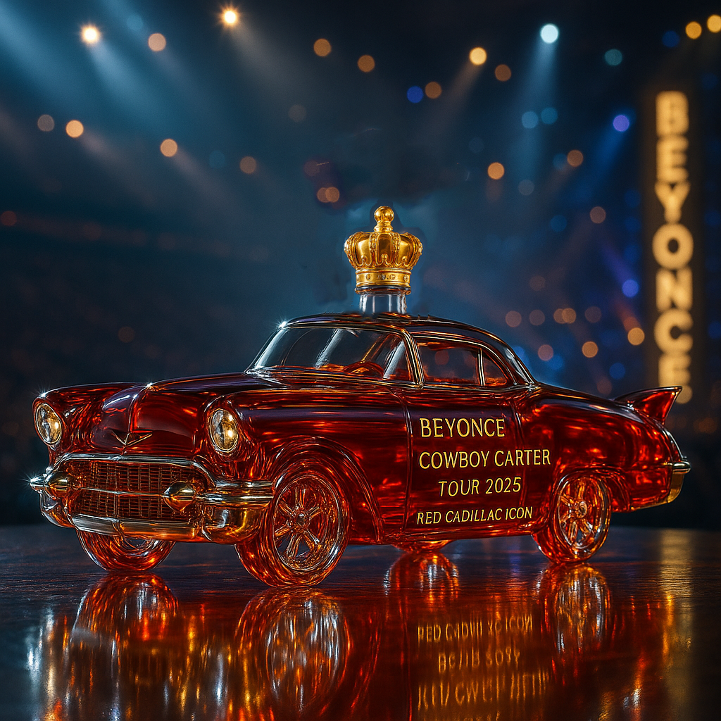 2025 Cowboy Carter Tour Red Cadillac Whiskey Bottle