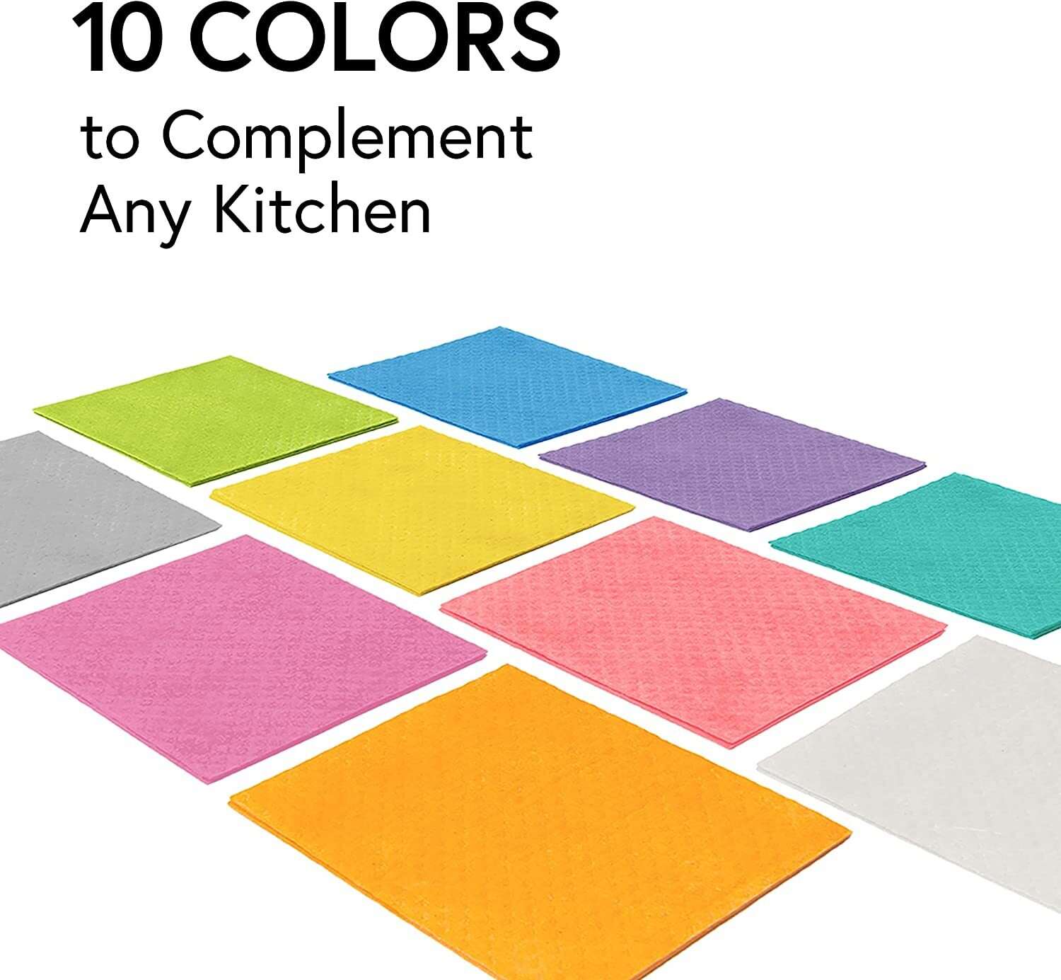 Swedish Wholesale Swedish DishCloths for Kitchen- 10 Pack Reusable Paper Towels for Counters & Dishes - Eco Friendly Cellulose Sponge Cloth - Assorted
