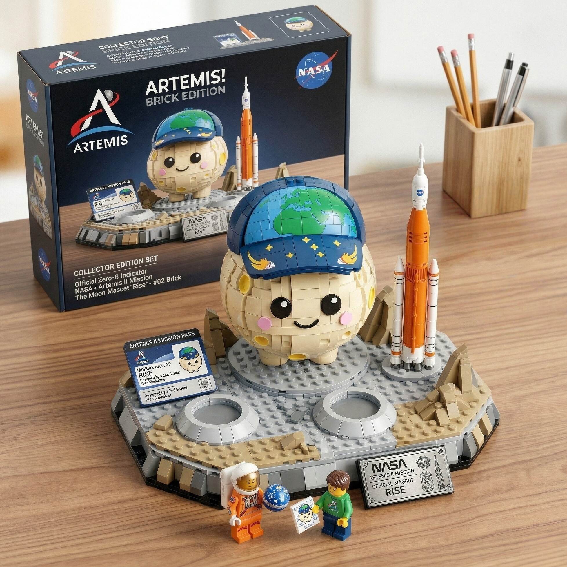 NASA Artemis II “Rise” Mascot Official Commemorative Building Blocks