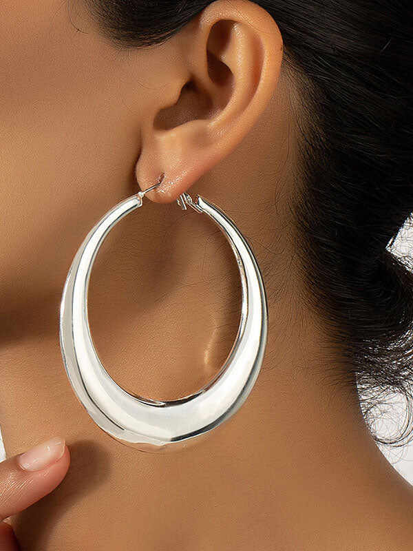 Bold Silver Hoop Earrings