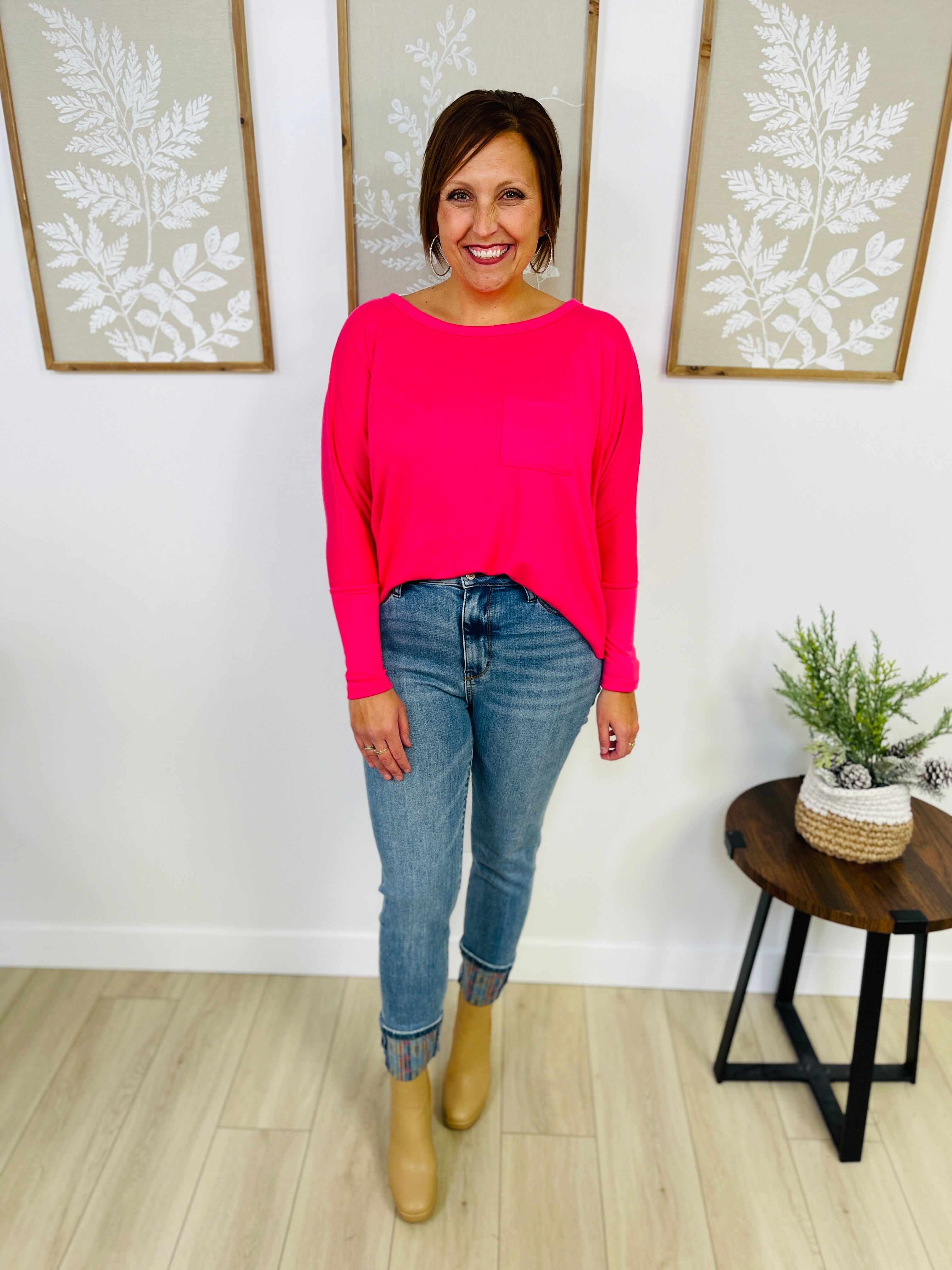 Plus/Reg Not My First Rodeo Print Cuff Jean