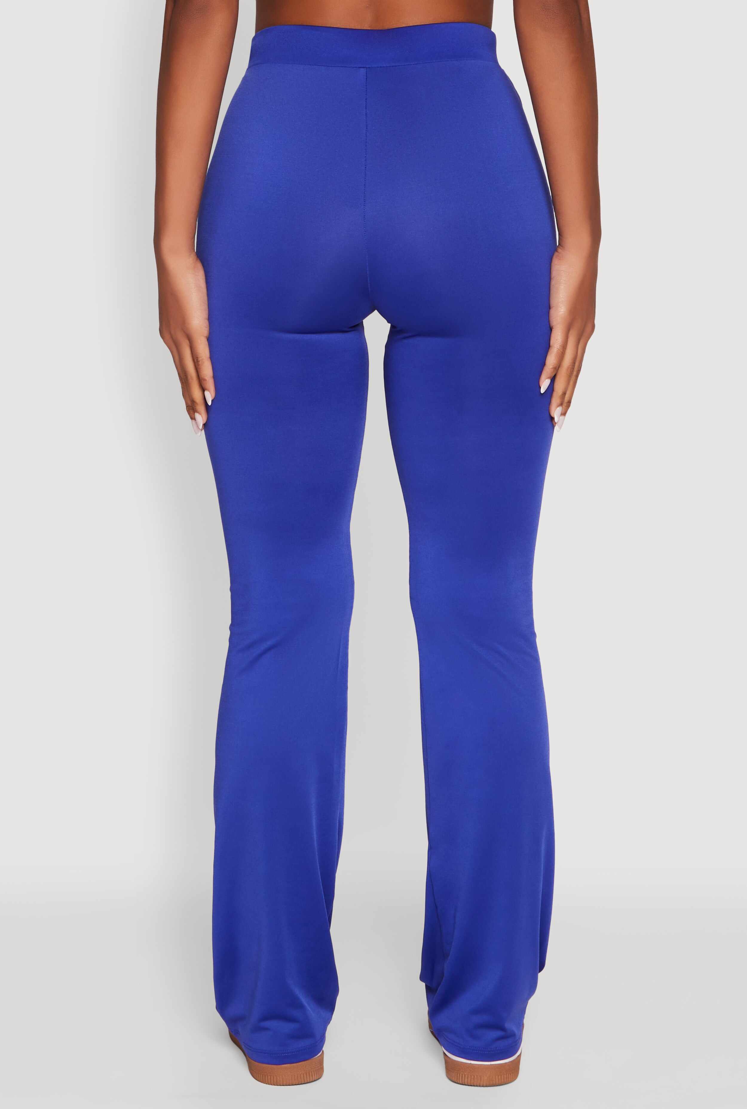 High Waisted Boot Cut Active Pants with Contrast Piping