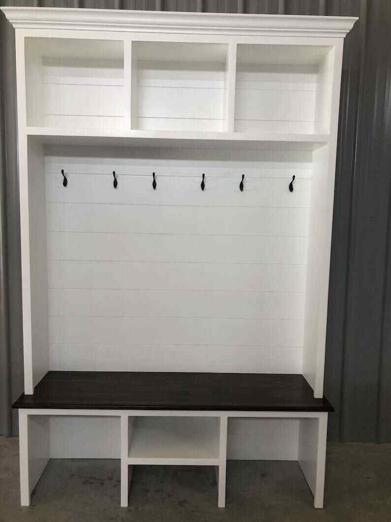 BLUFFTON 3 section mudroom locker hall tree