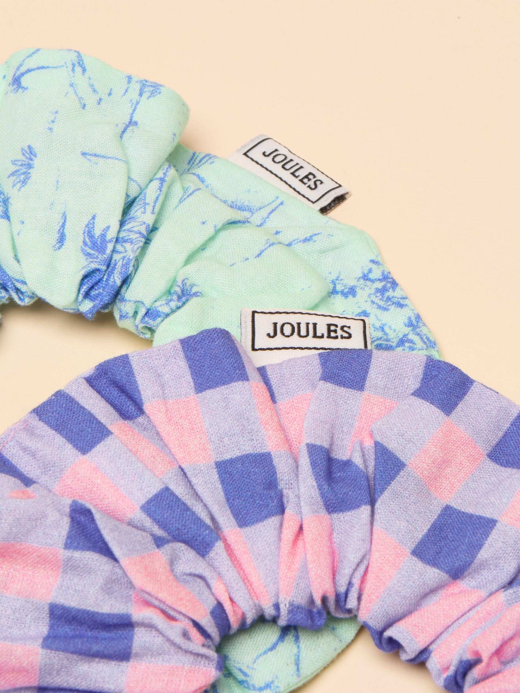 Annika Green/Pink Pack of Two Scrunchies