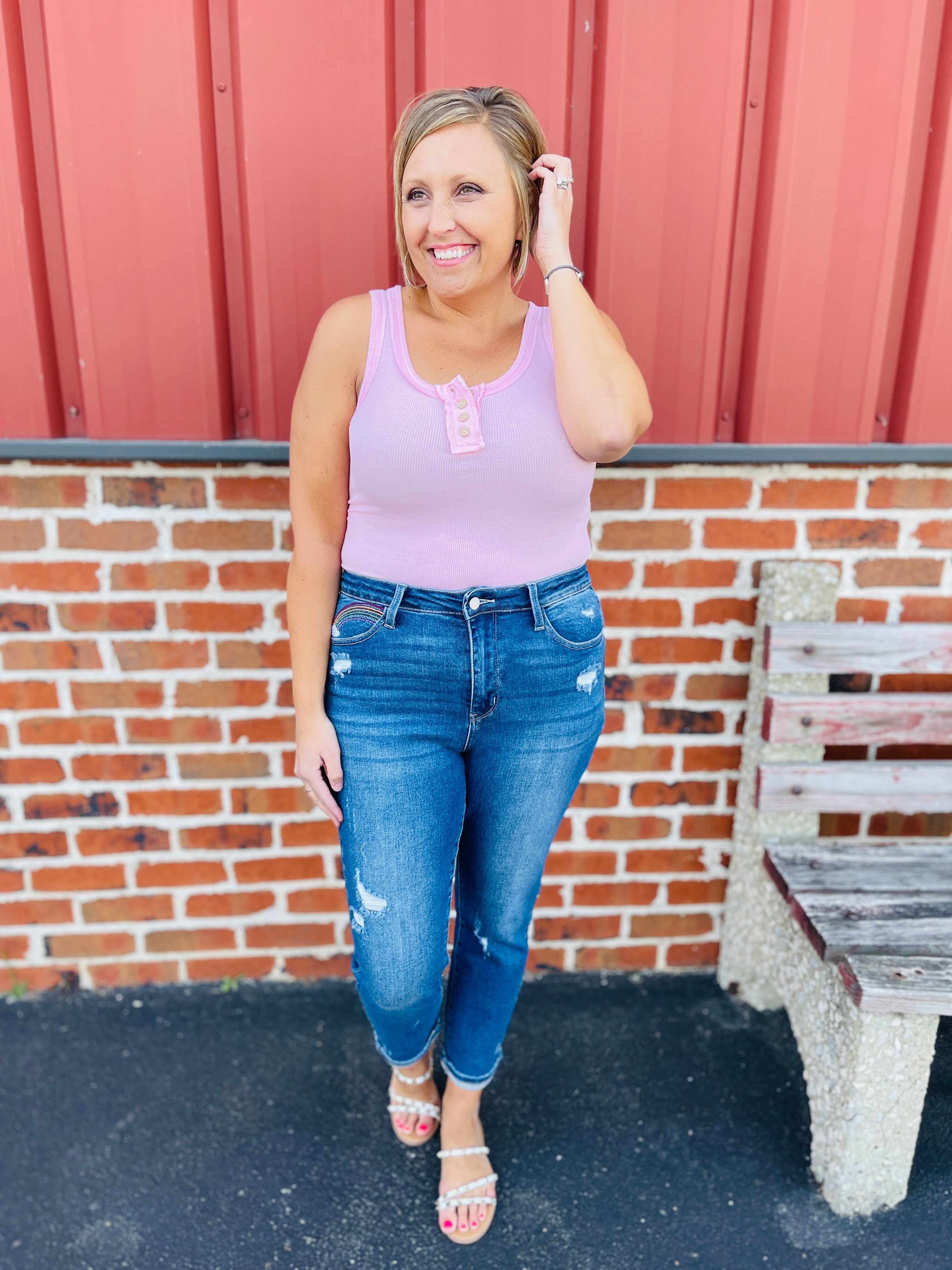 PLUS/REG Chasing Rainbows Straight Leg Jeans