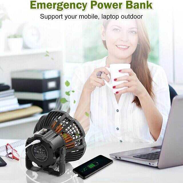 Outdoor Camping Fan and LED Light 2-in-1 Rechargeable Explosive Charging Camping Fan Light Tent Light Wild Fishing Portable Lighting
