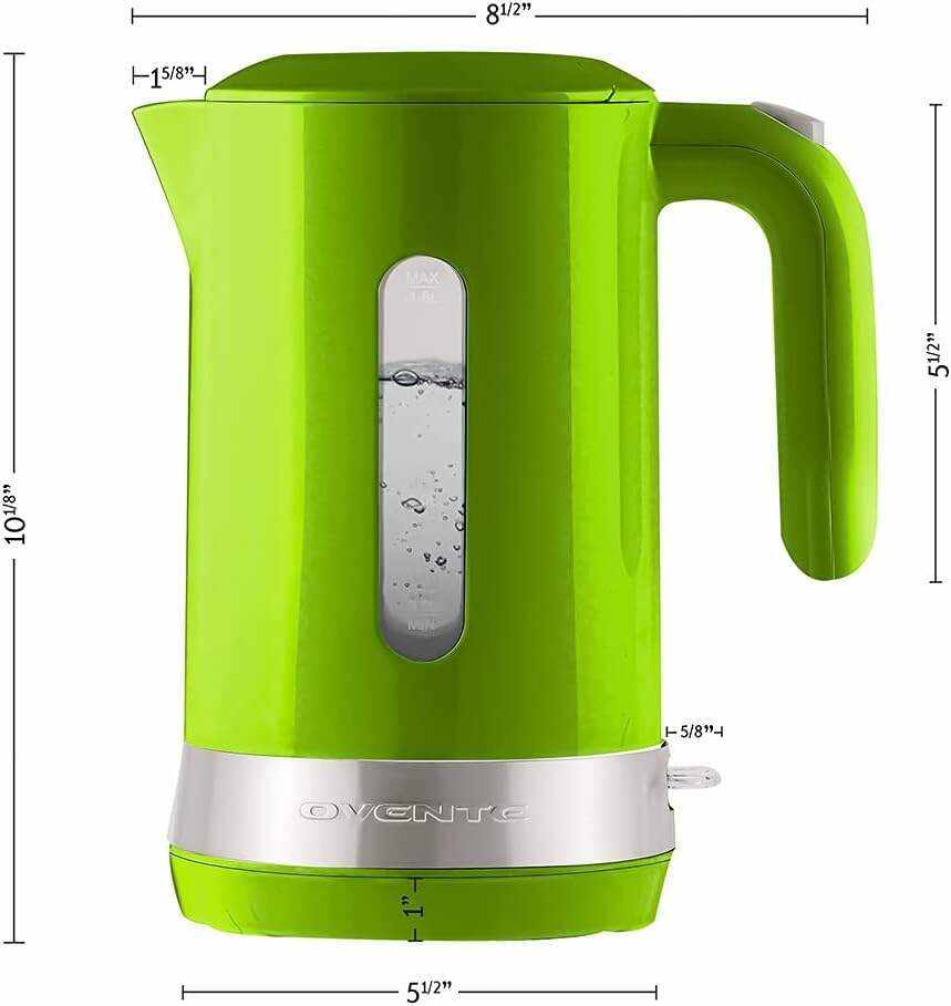 OVENTE Electric Kettle Hot Water Heater 1.7 Liter - BPA Free Fast Boiling Cordless Water Warmer - Auto Shut Off Instant Water Boiler for Coffee & Tea Pot - White KP72W