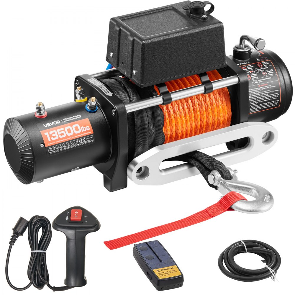 Electric Winch, 18,000 lb, 12V DC Truck Winch with Φ7/16 in x 85 ft Steel Cable Roller Fairlead Wireless & Wired Remote Control, IP55 Waterproof for Towing Off-Road SUV Jeep Truck Trailer Boat