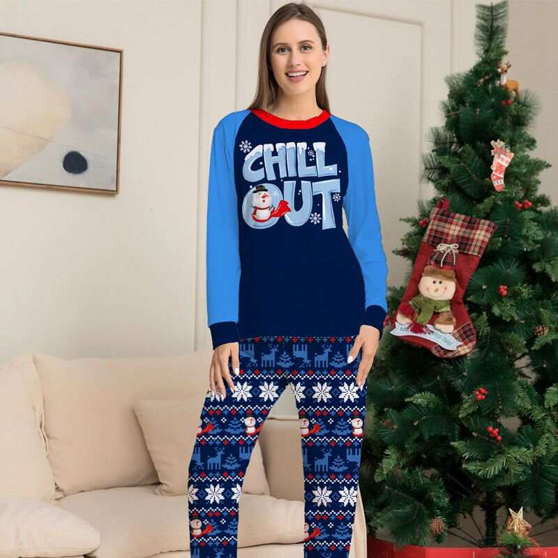 Printed Matching Family Funny Christmas Pajamas Sets Pjs