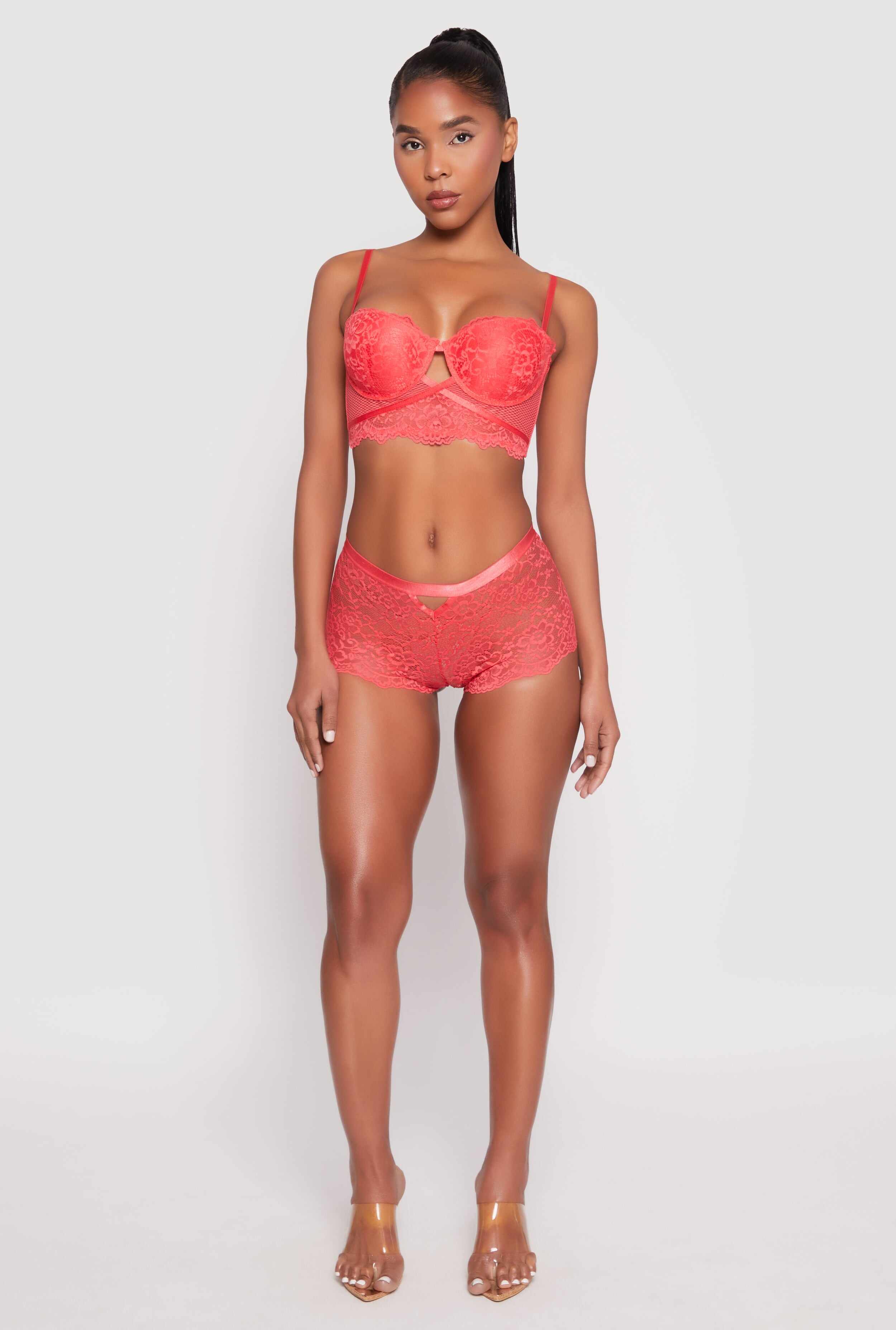 Caged Convertible Longline Lace Balconette Bra