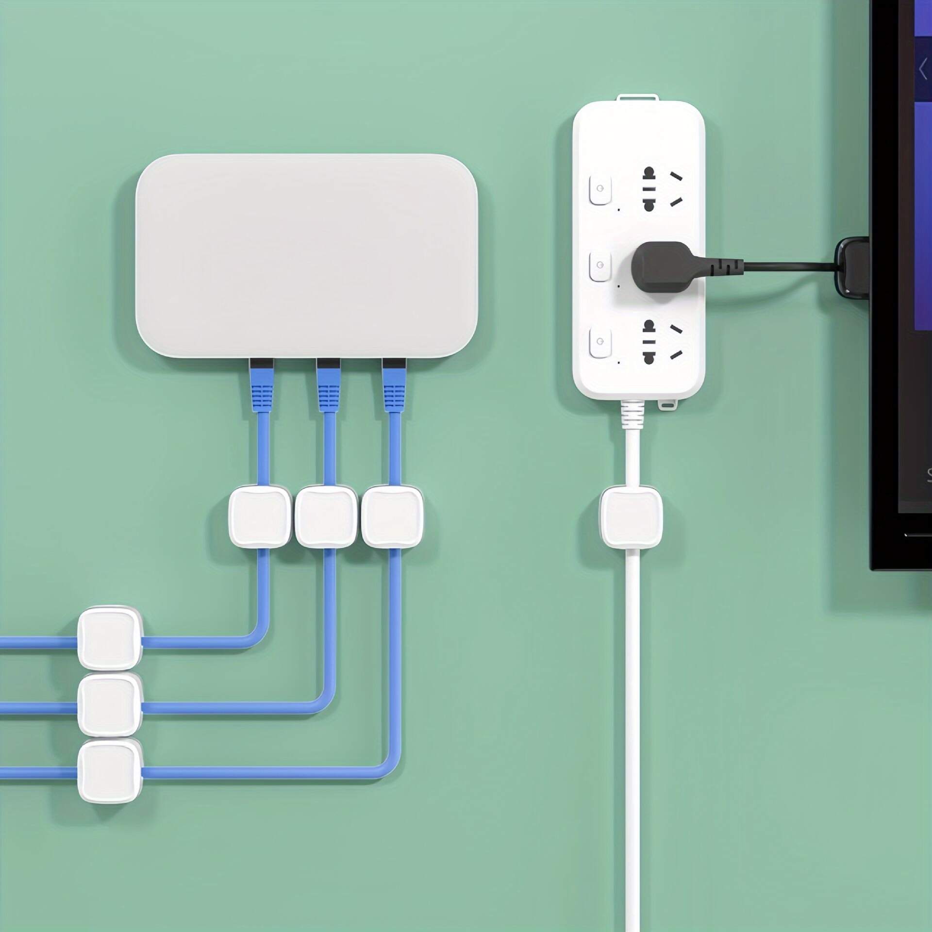 Multi-Purpose, Suitable Various Cables, Desktop And Home Office Wire Management. 6pcs PVC Holder- Strong Adhesive, No Need to Drill. Magnetic Organizer Clip, Holder