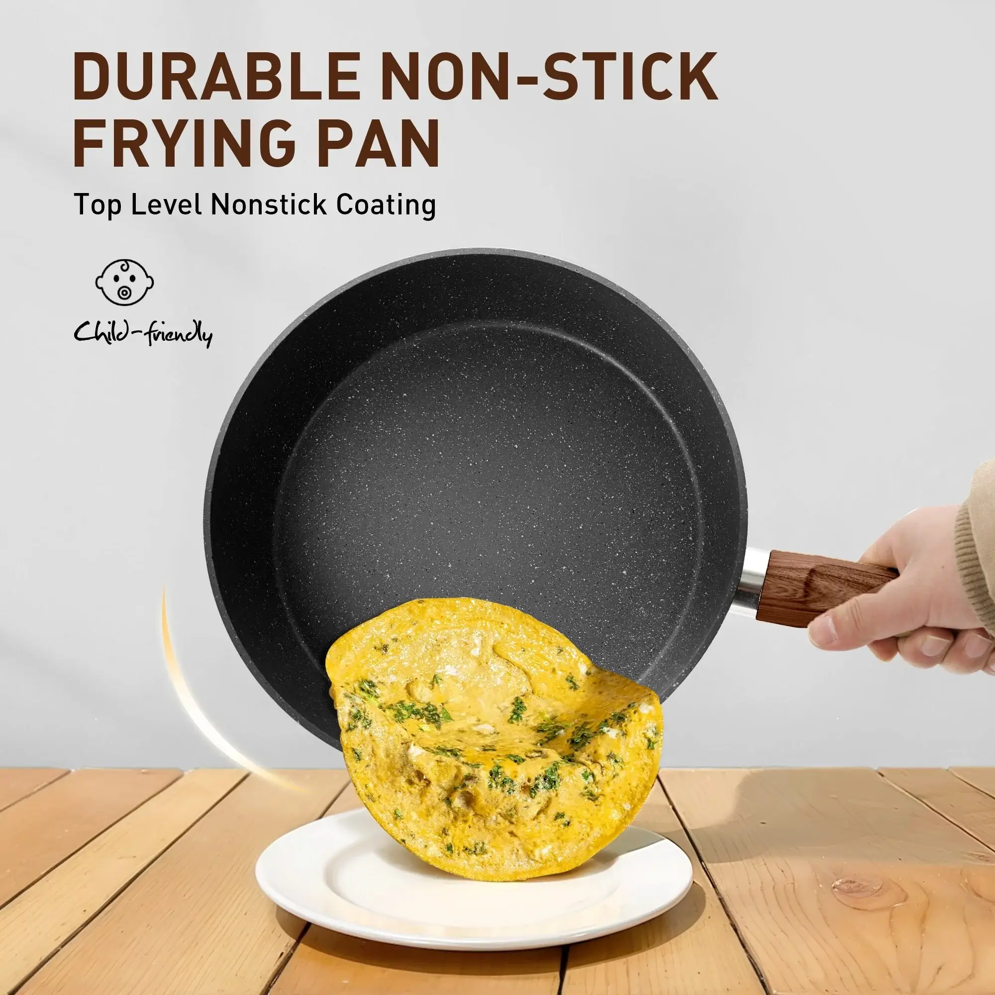 30-Piece Kitchen Granite Cookware and Bakeware Set, Cooking Pans Set Non-Stick Pots and Pans Set