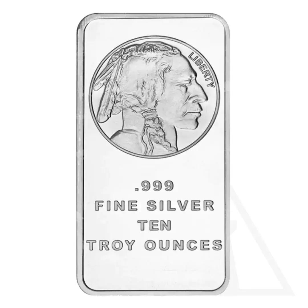 10 oz Silvertowne Mint Buffalo Silver Bar.