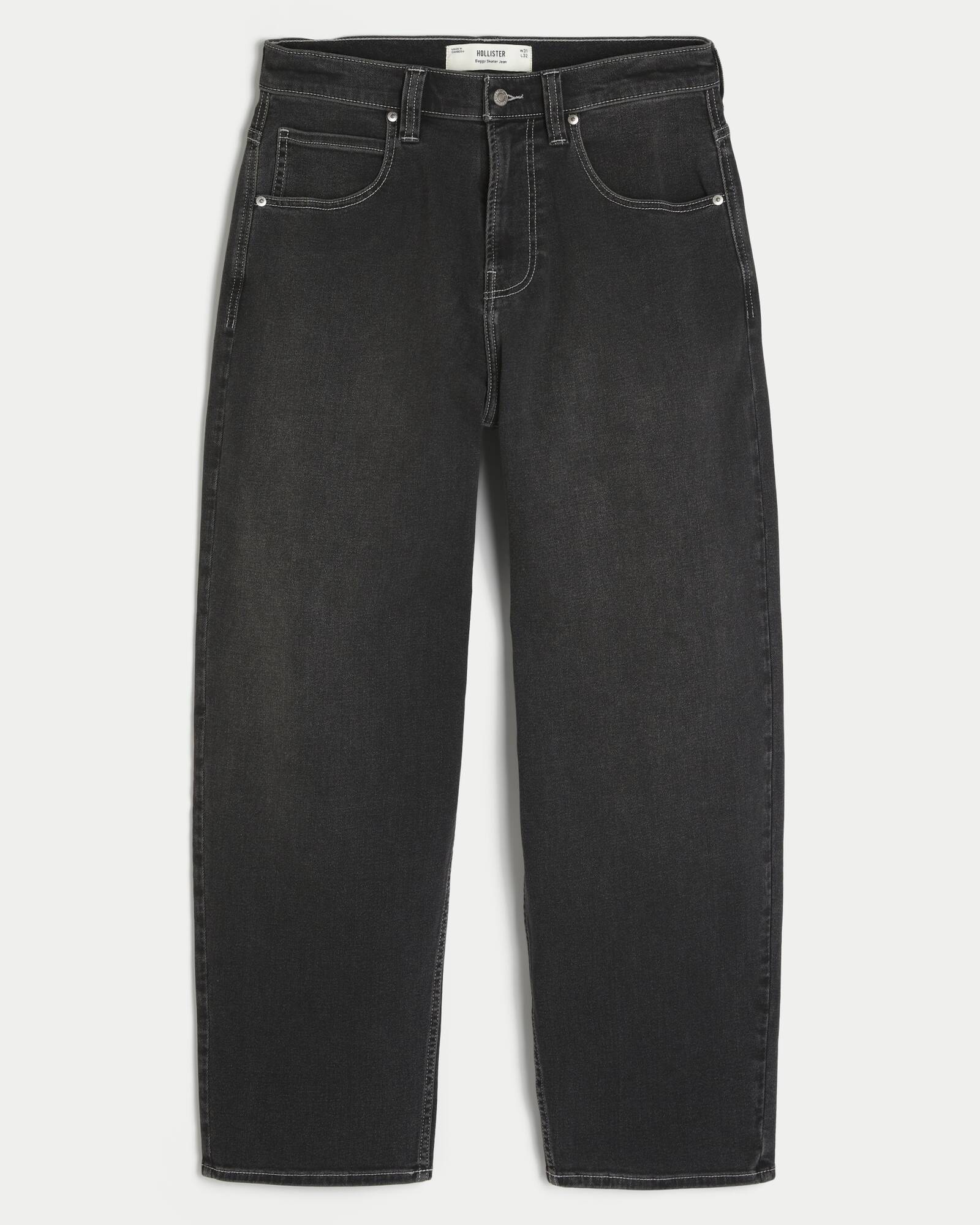 Medium Wash Skater Baggy Jeans
