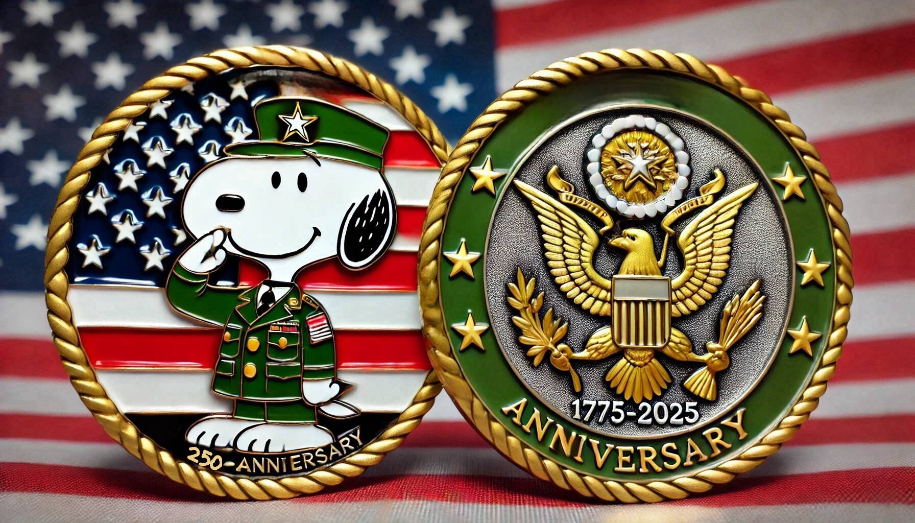 U.S. Military 250th Anniversary Snooopy Coin