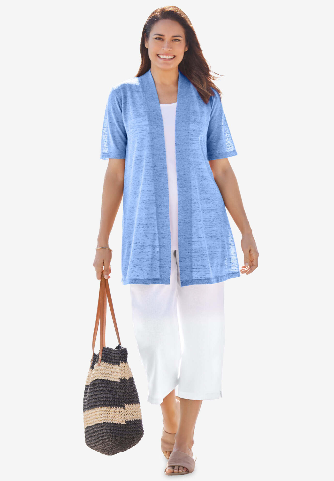 Lightweight Open Front Cardigan