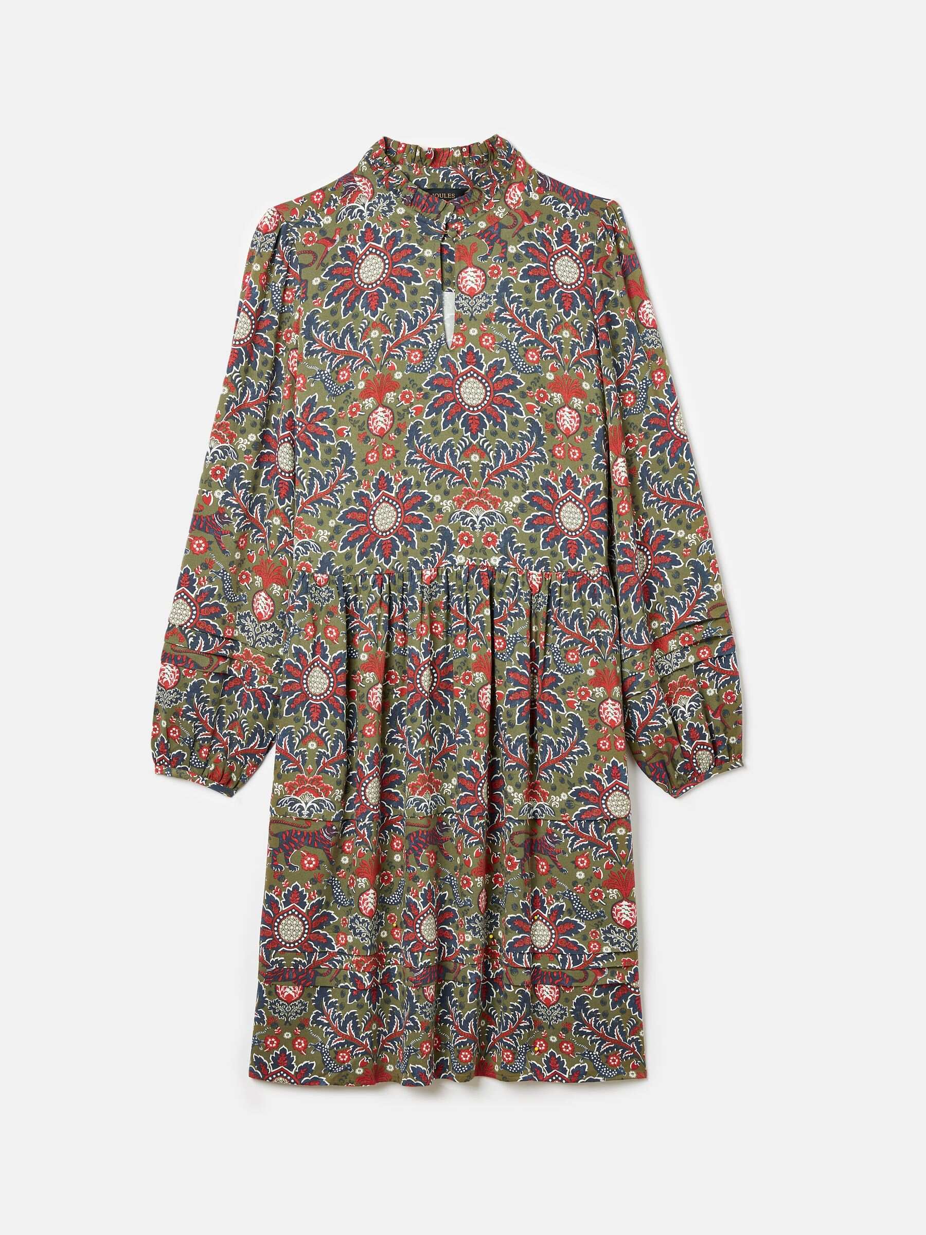 Petunia Khaki Green Frill Neck Dress